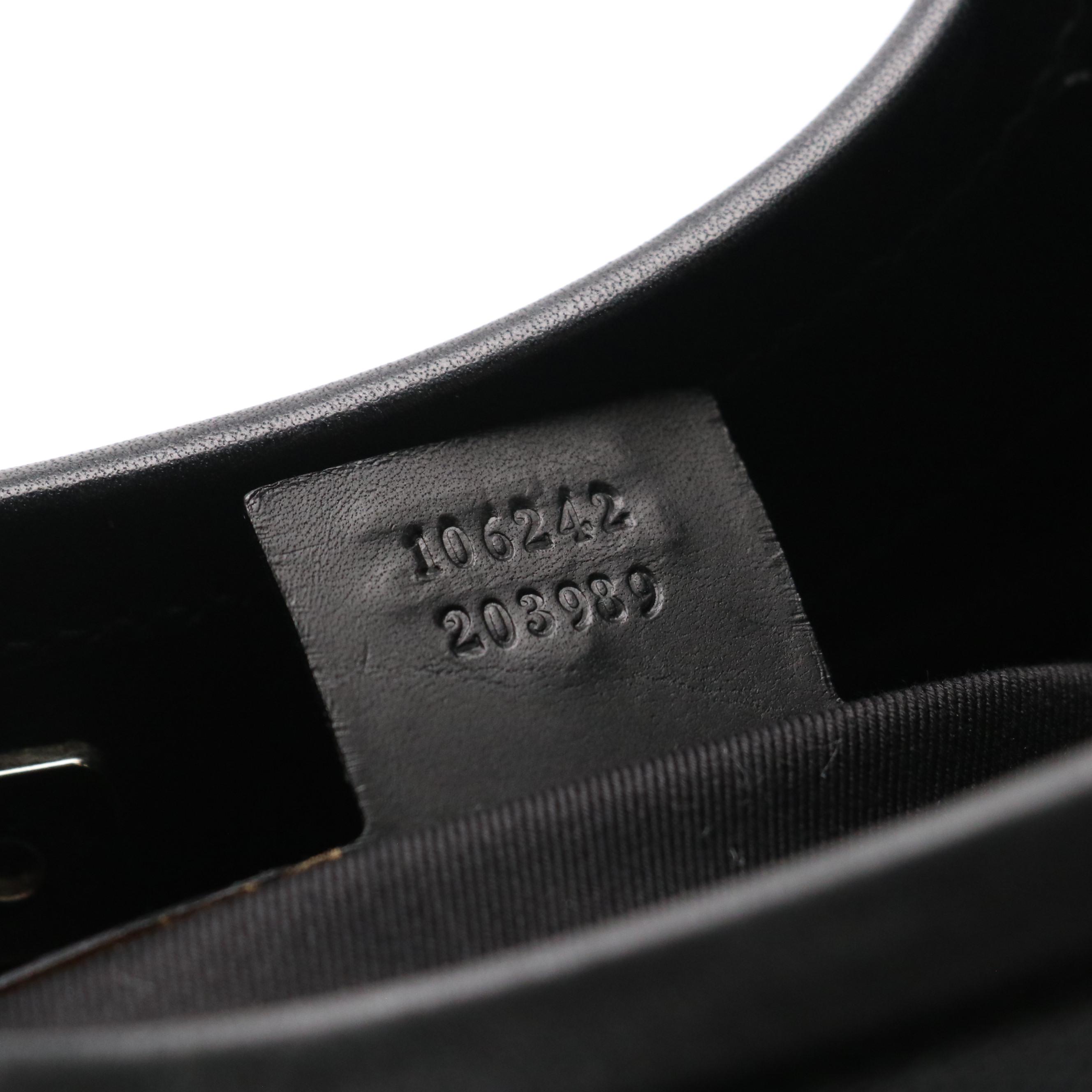 Gucci Hobo Shoulder Bag in Black GG Canvas and Leather Trim with Bamboo Accents