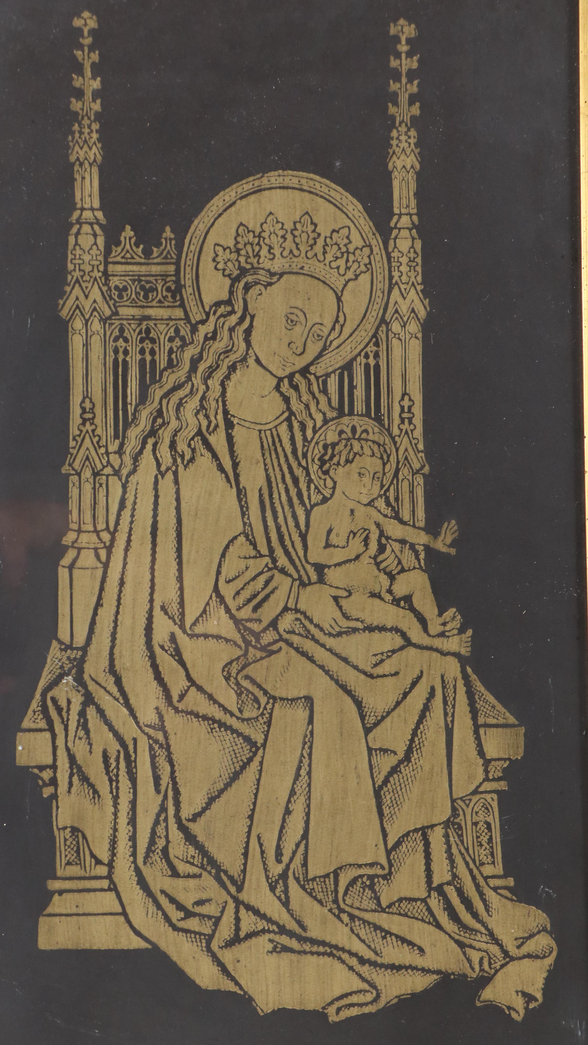 Pair of Brass Rubbings of Belgian Madonna and Child from Nivelles