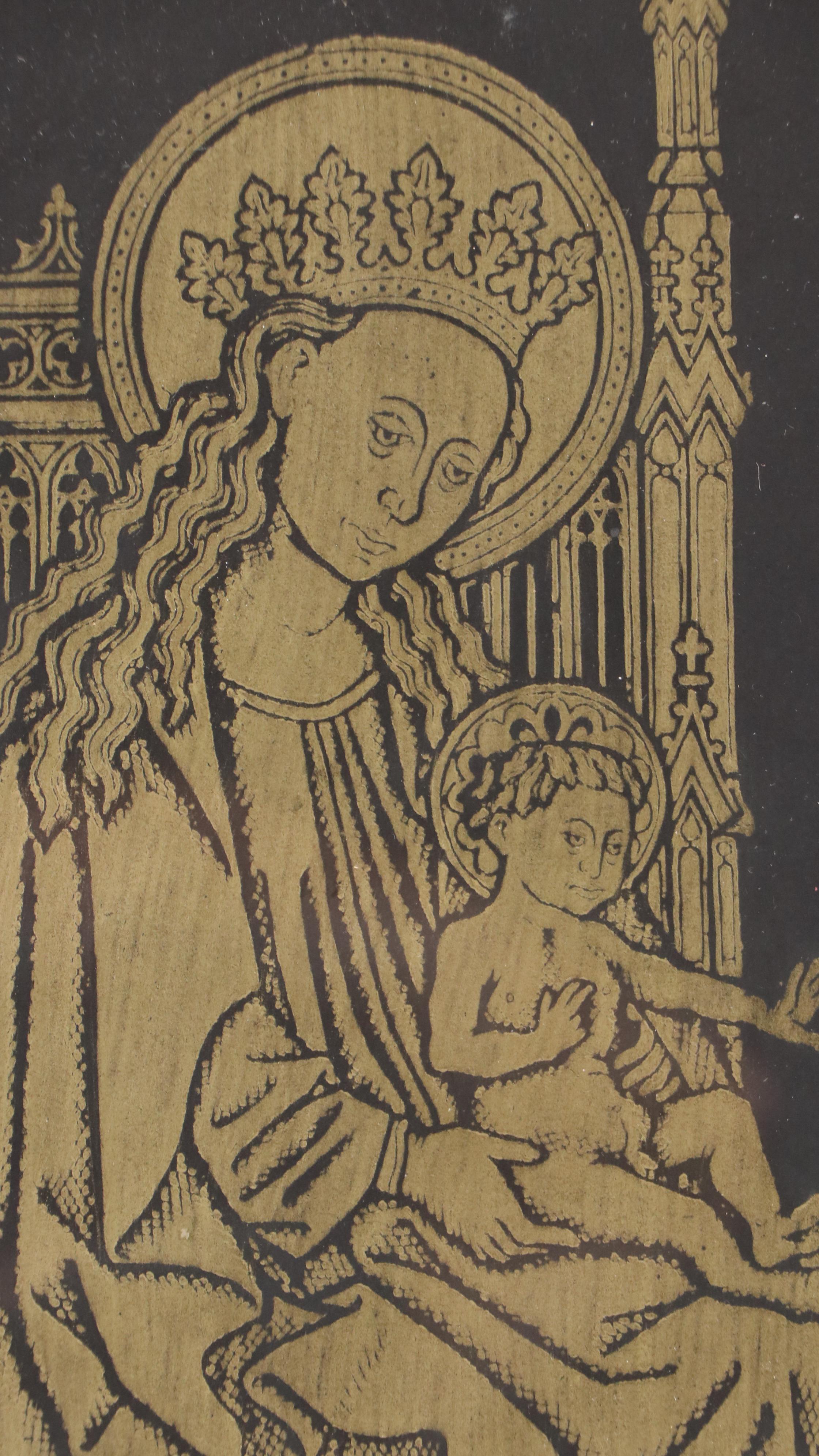 Pair of Brass Rubbings of Belgian Madonna and Child from Nivelles