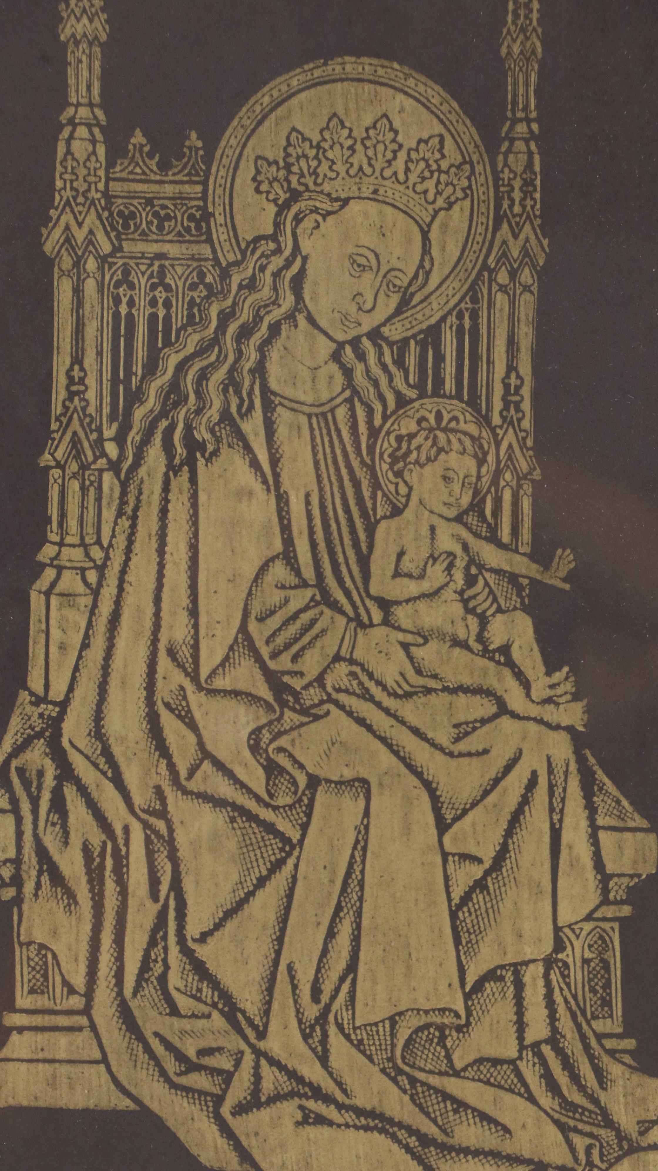 Pair of Brass Rubbings of Belgian Madonna and Child from Nivelles
