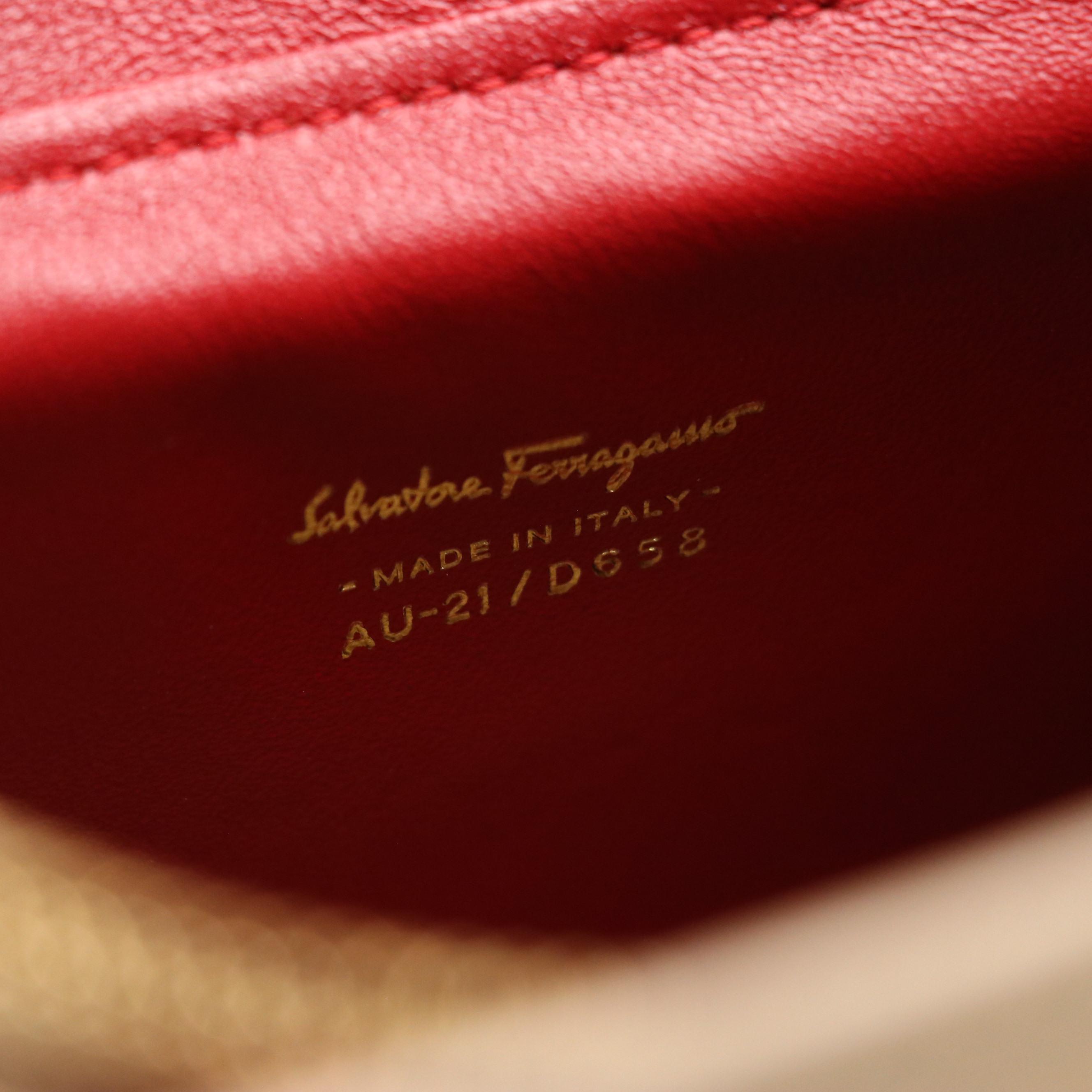 Salvatore Ferragamo Juliet Gancini Lock Handbag Tote in Brown Leather