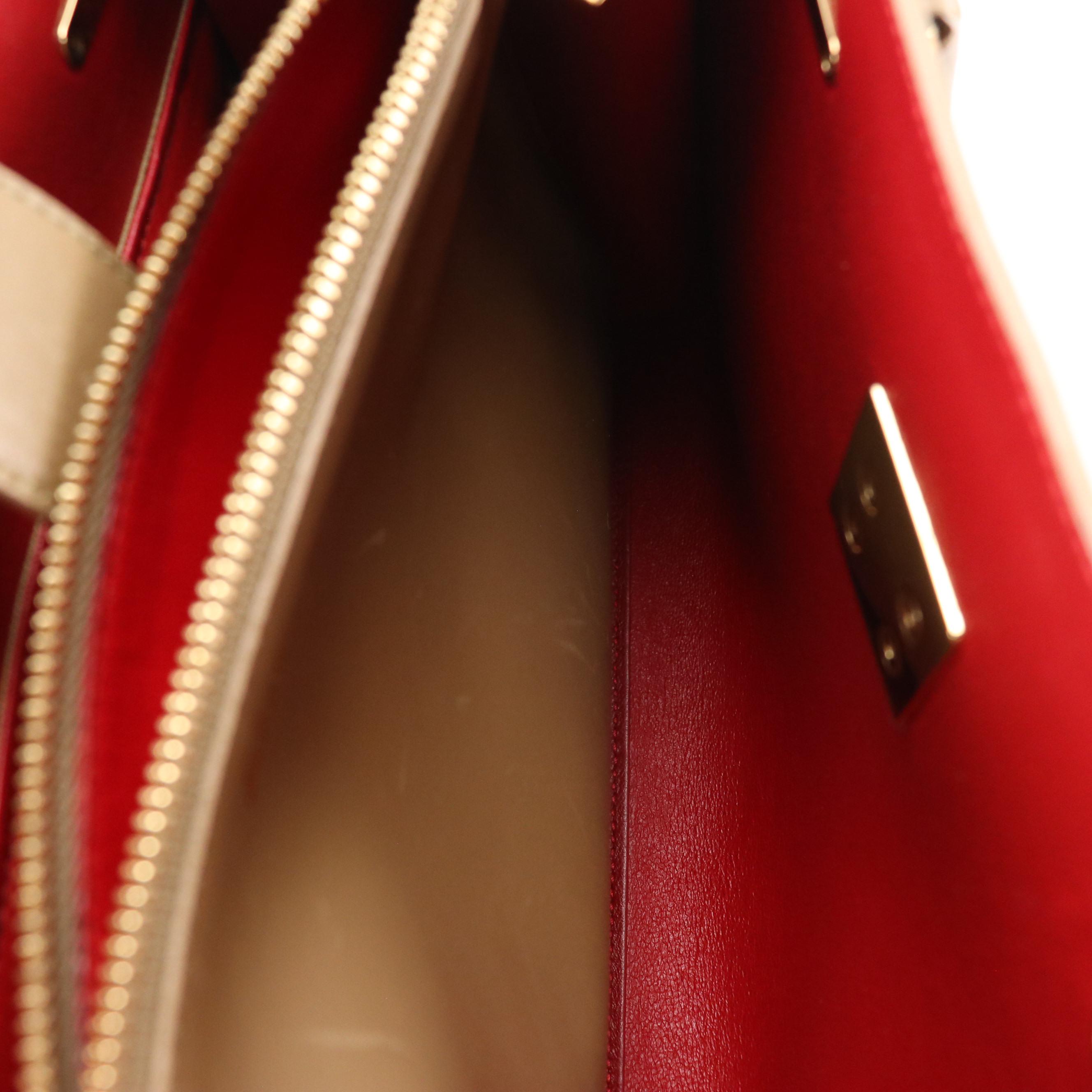 Salvatore Ferragamo Juliet Gancini Lock Handbag Tote in Brown Leather