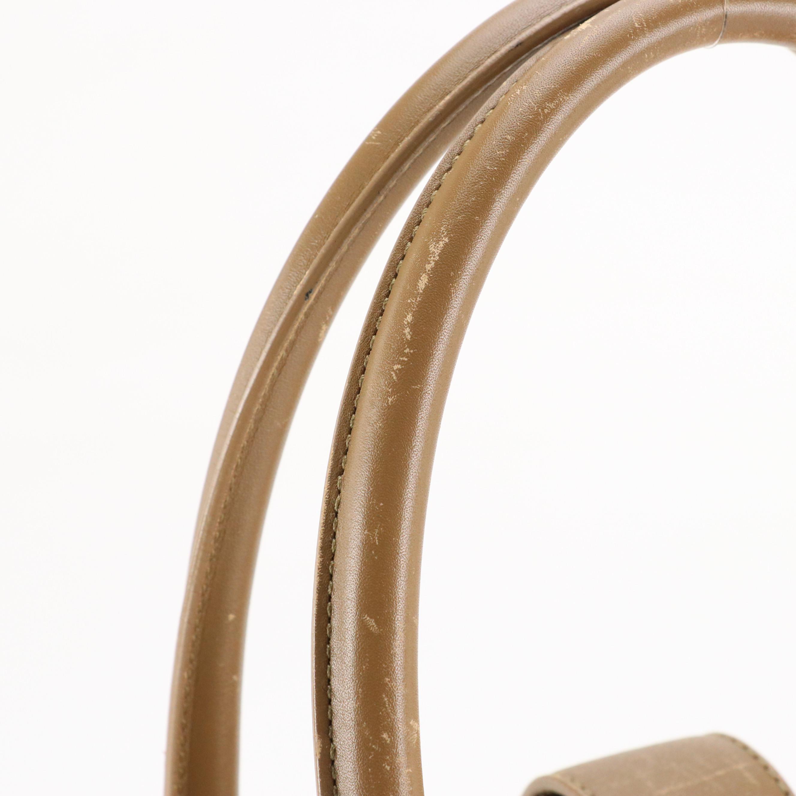 Salvatore Ferragamo Juliet Gancini Lock Handbag Tote in Brown Leather