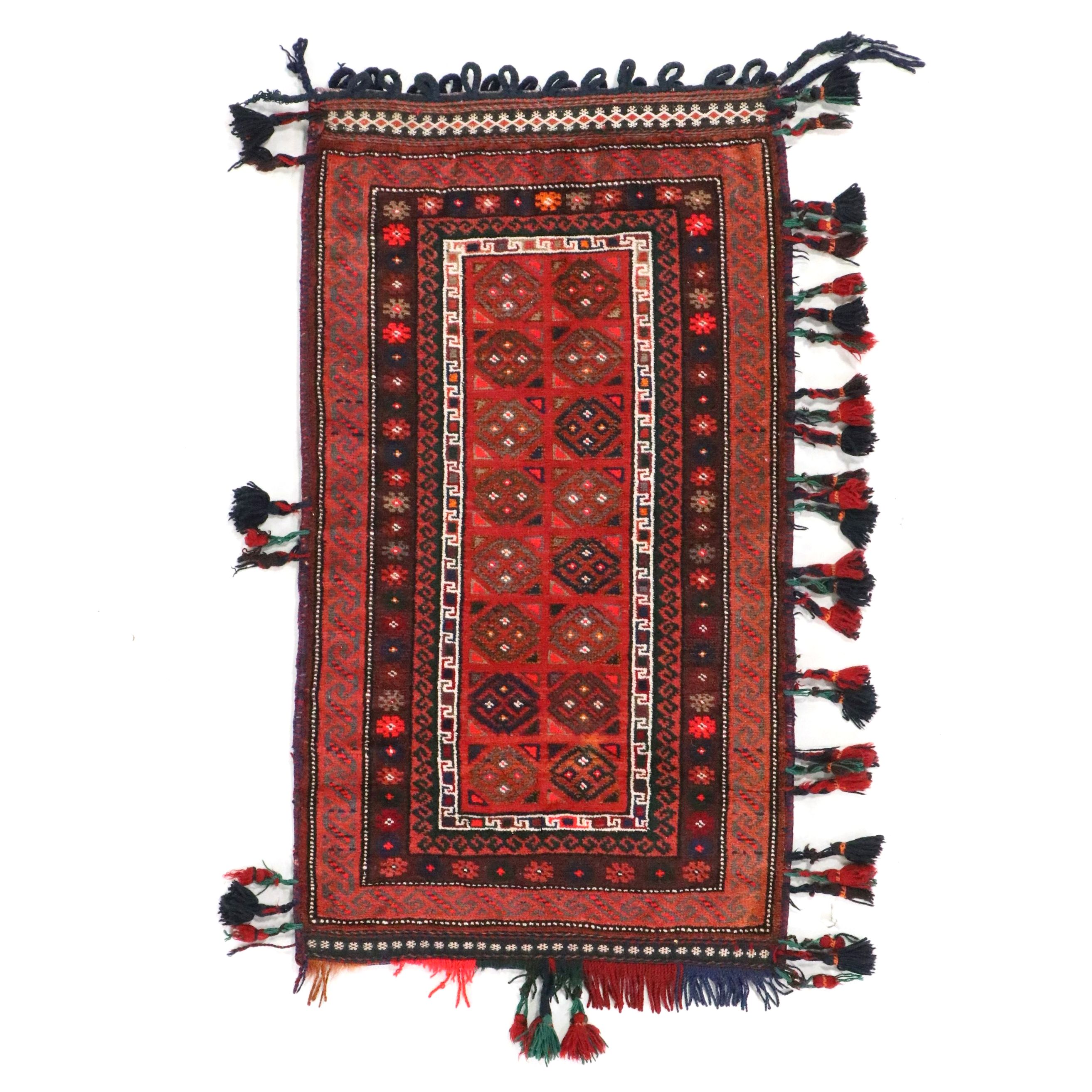 2'6 x 3'11 Hand-Knotted Afghan Baluch Balisht Bag Cushion Cover