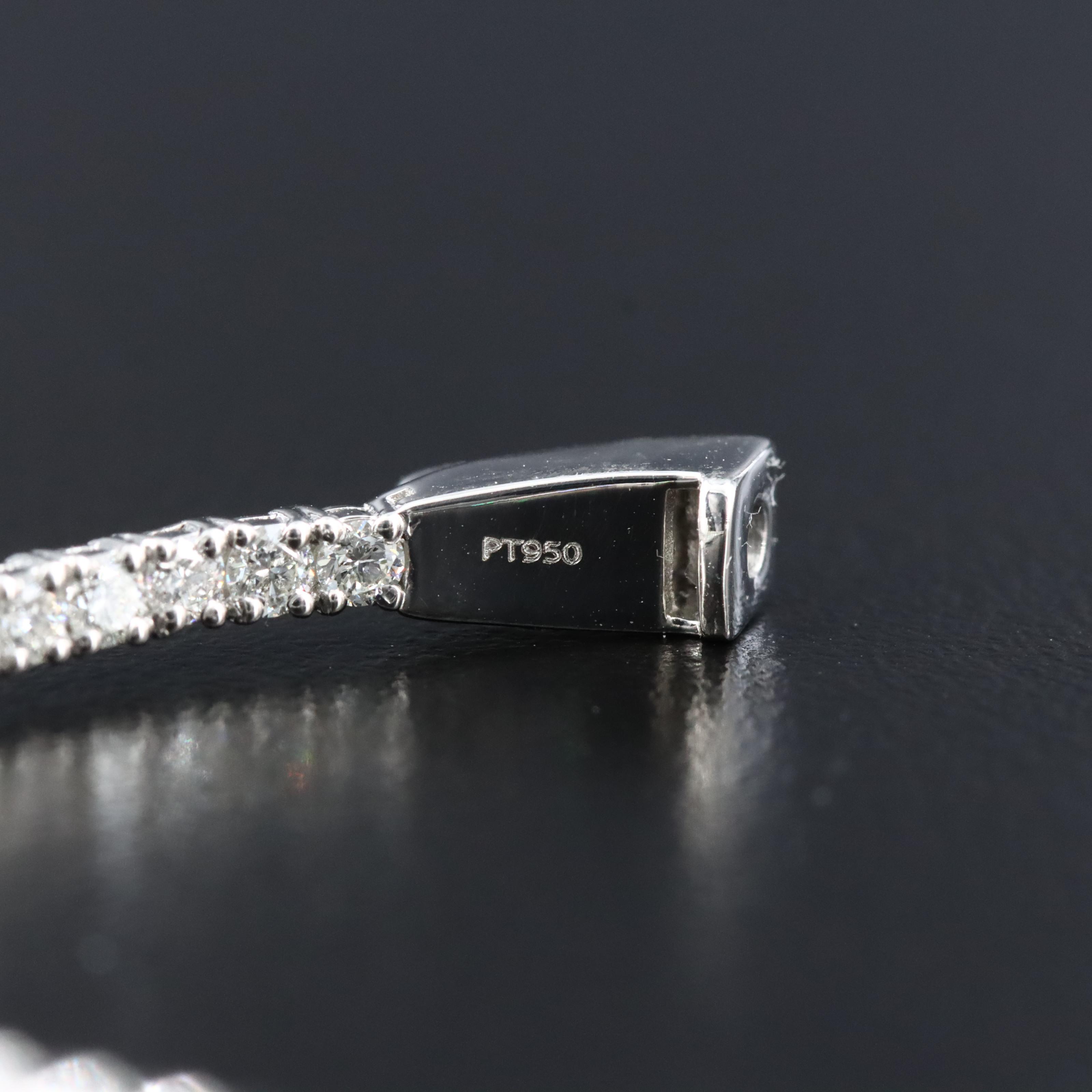 Platinum 2.88 CTW Diamond Inside Out Hoop Earrings