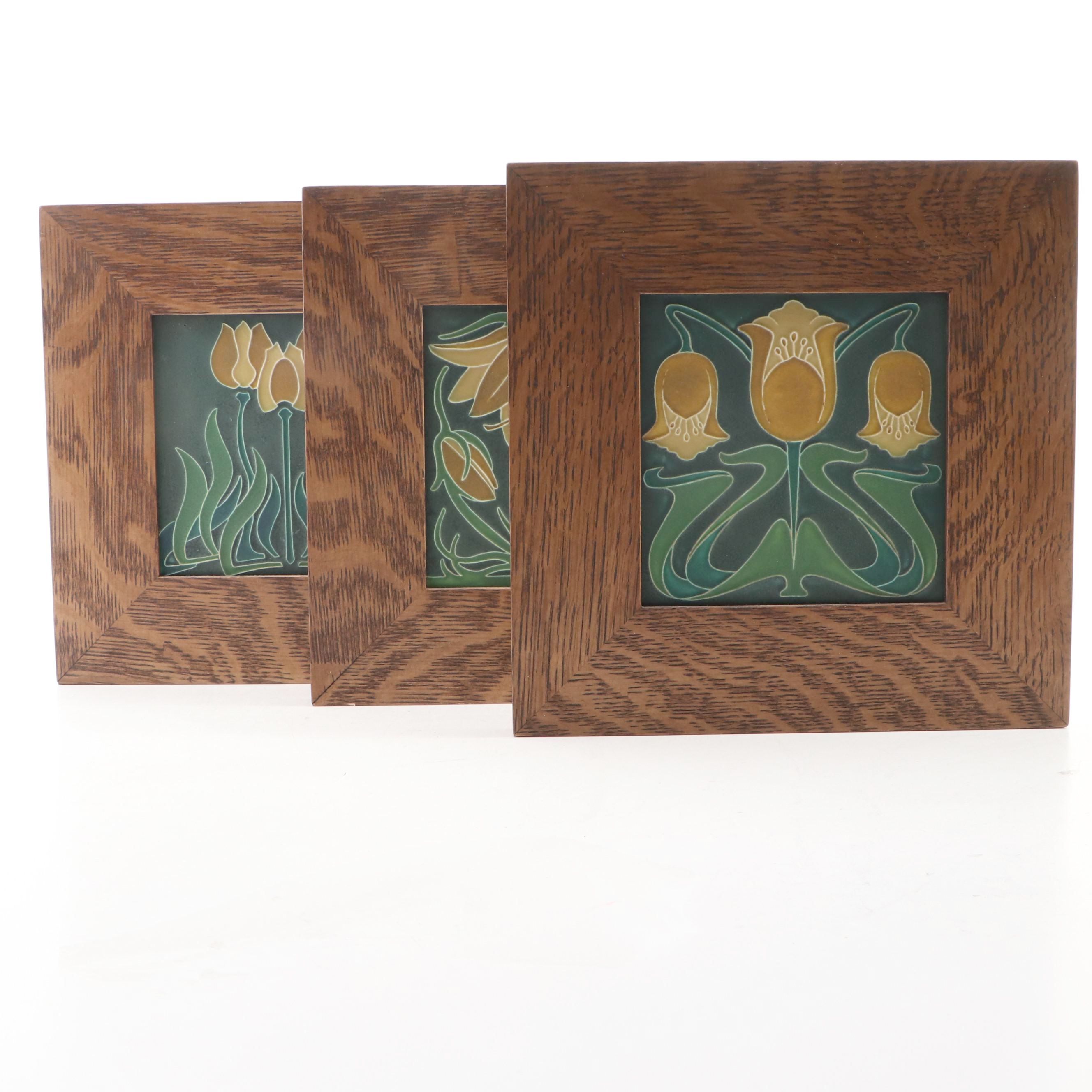 Motawi Tileworks Arts and Crafts Style Framed Ceramic Tiles
