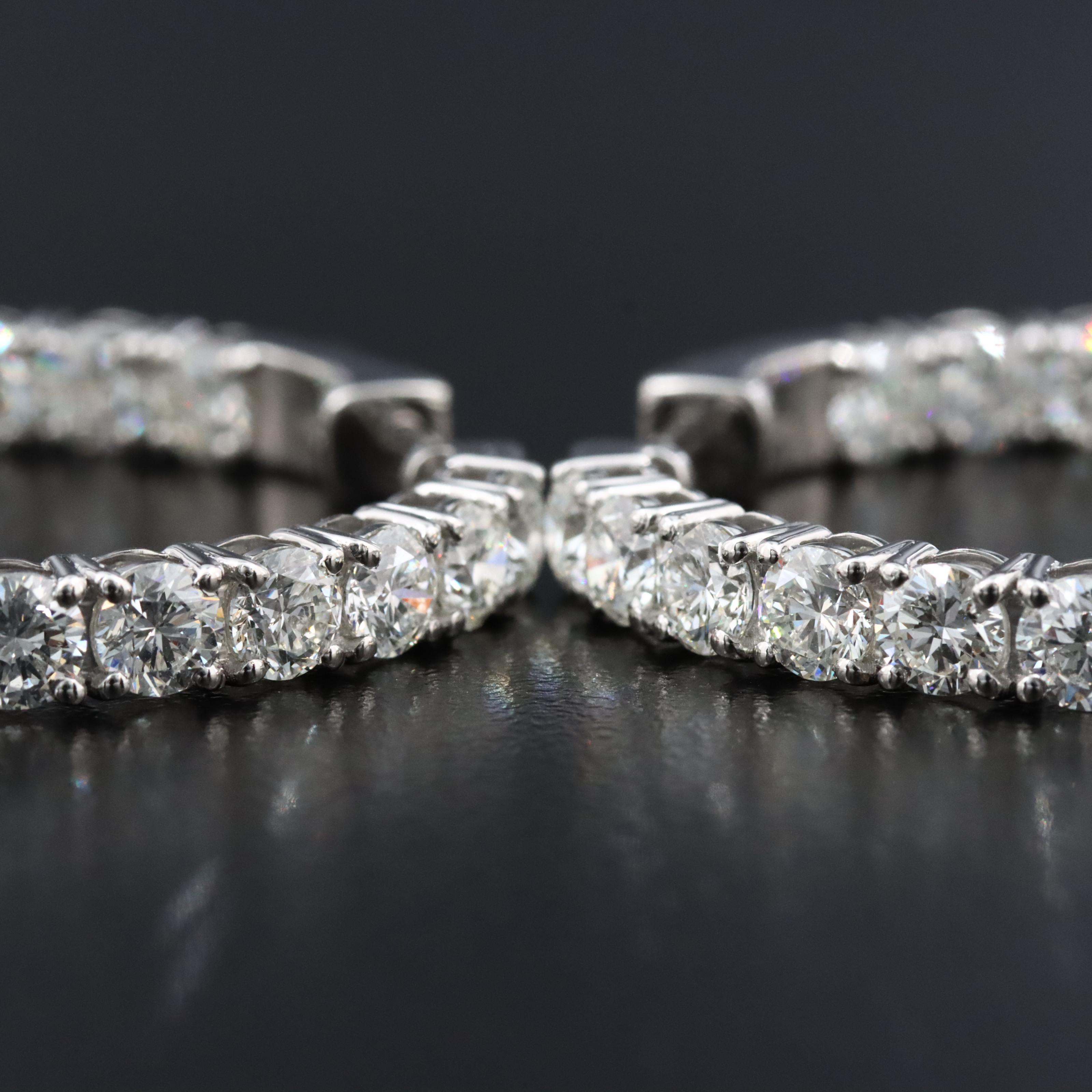 Platinum 8.38 CTW Diamond Inside Out Hoop Earrings