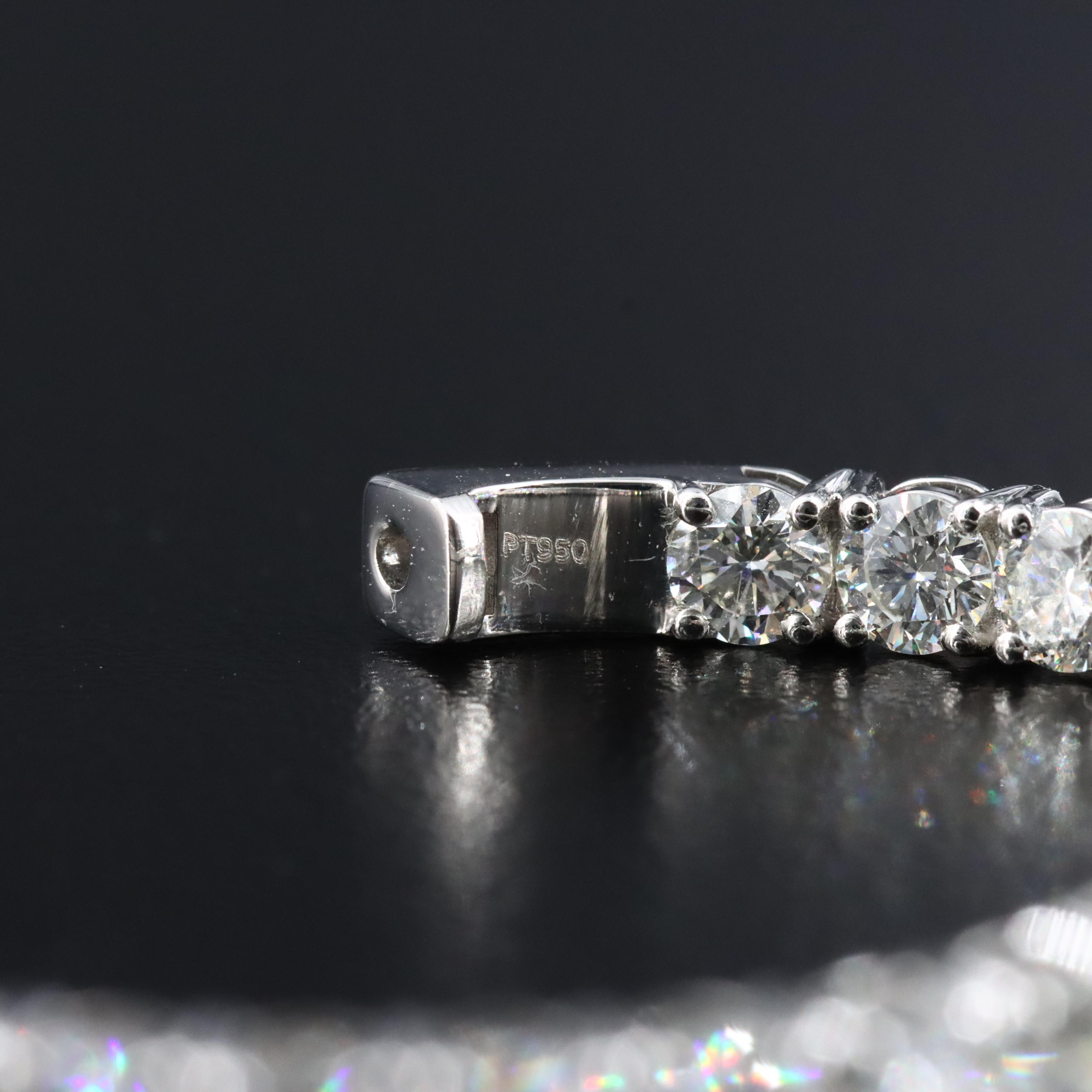 Platinum 8.38 CTW Diamond Inside Out Hoop Earrings