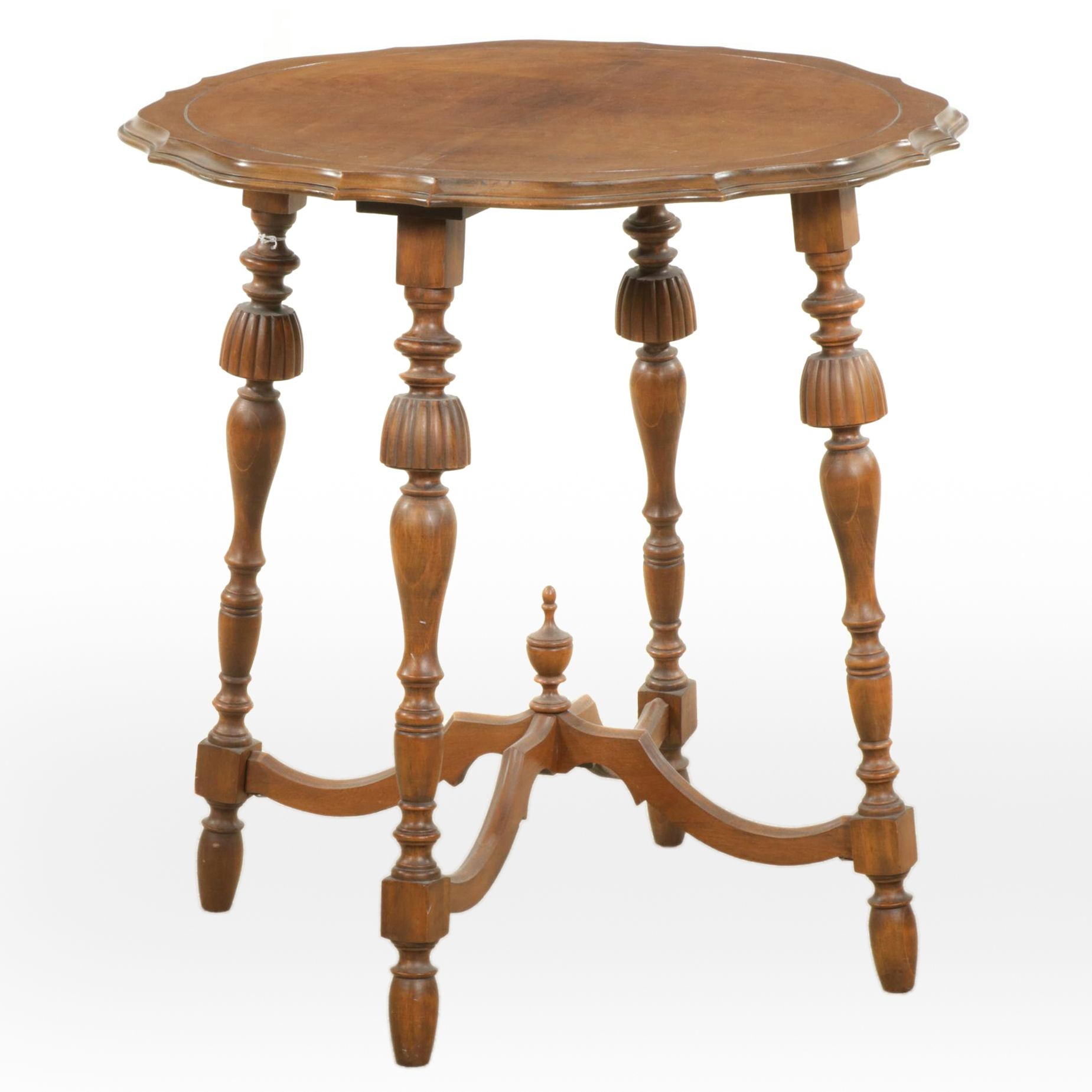 Walnut and Burl Wood Center Table, Early 20th Century