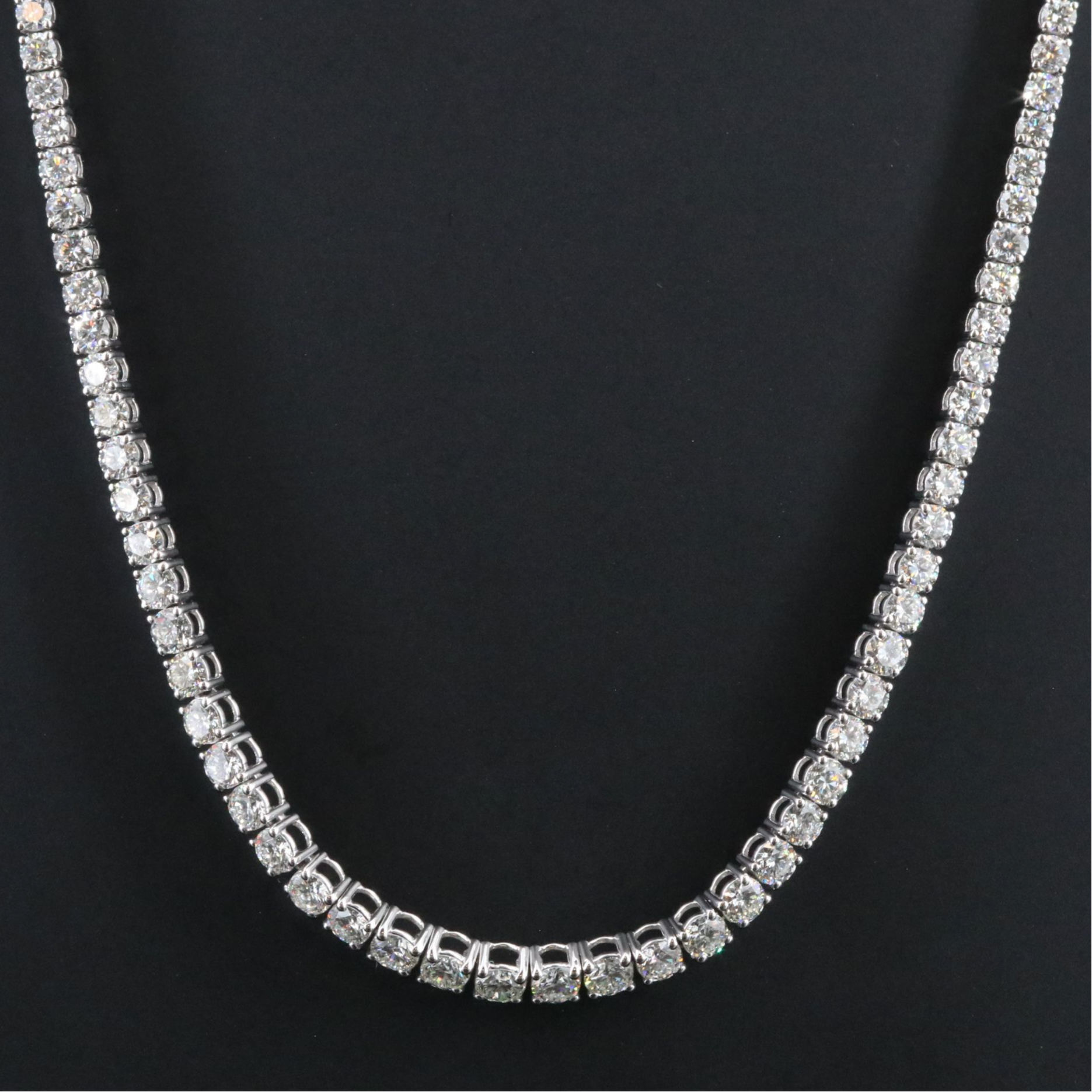 Platinum 13.31 CTW Diamond Riviera Necklace