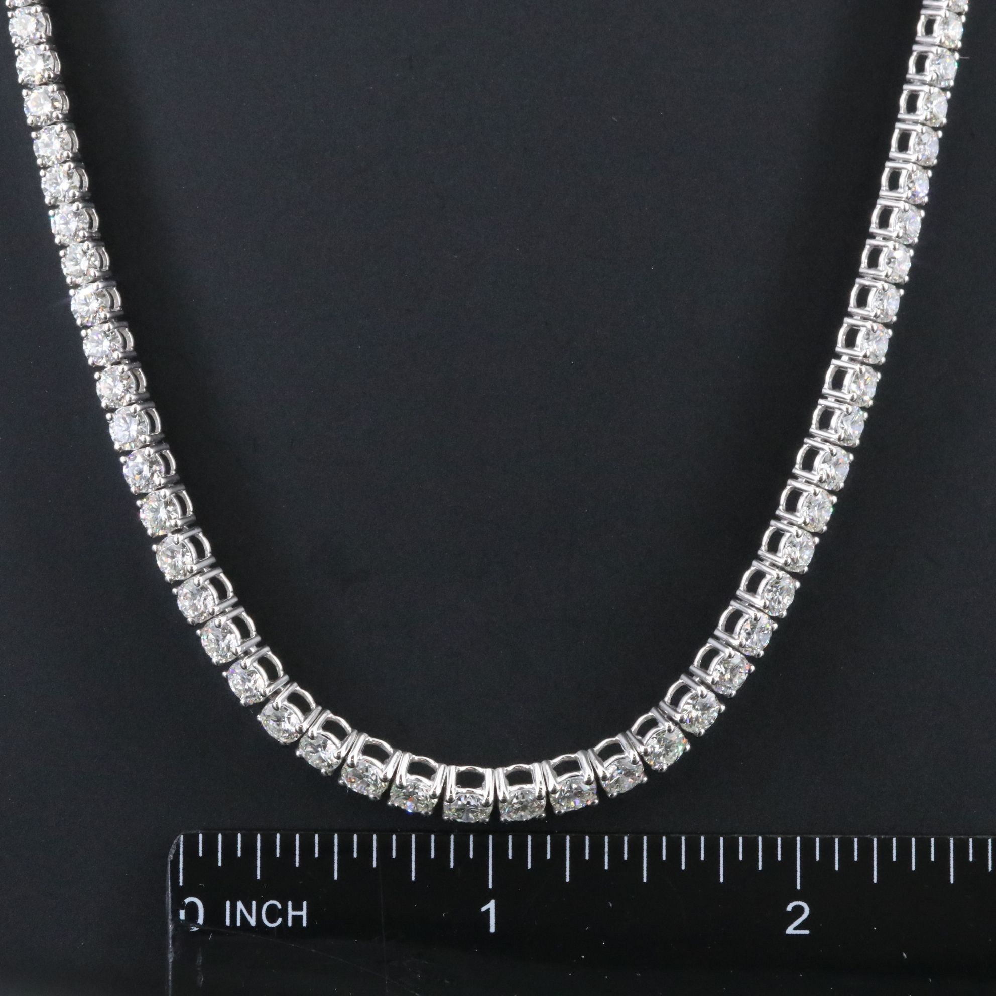 Platinum 13.31 CTW Diamond Riviera Necklace