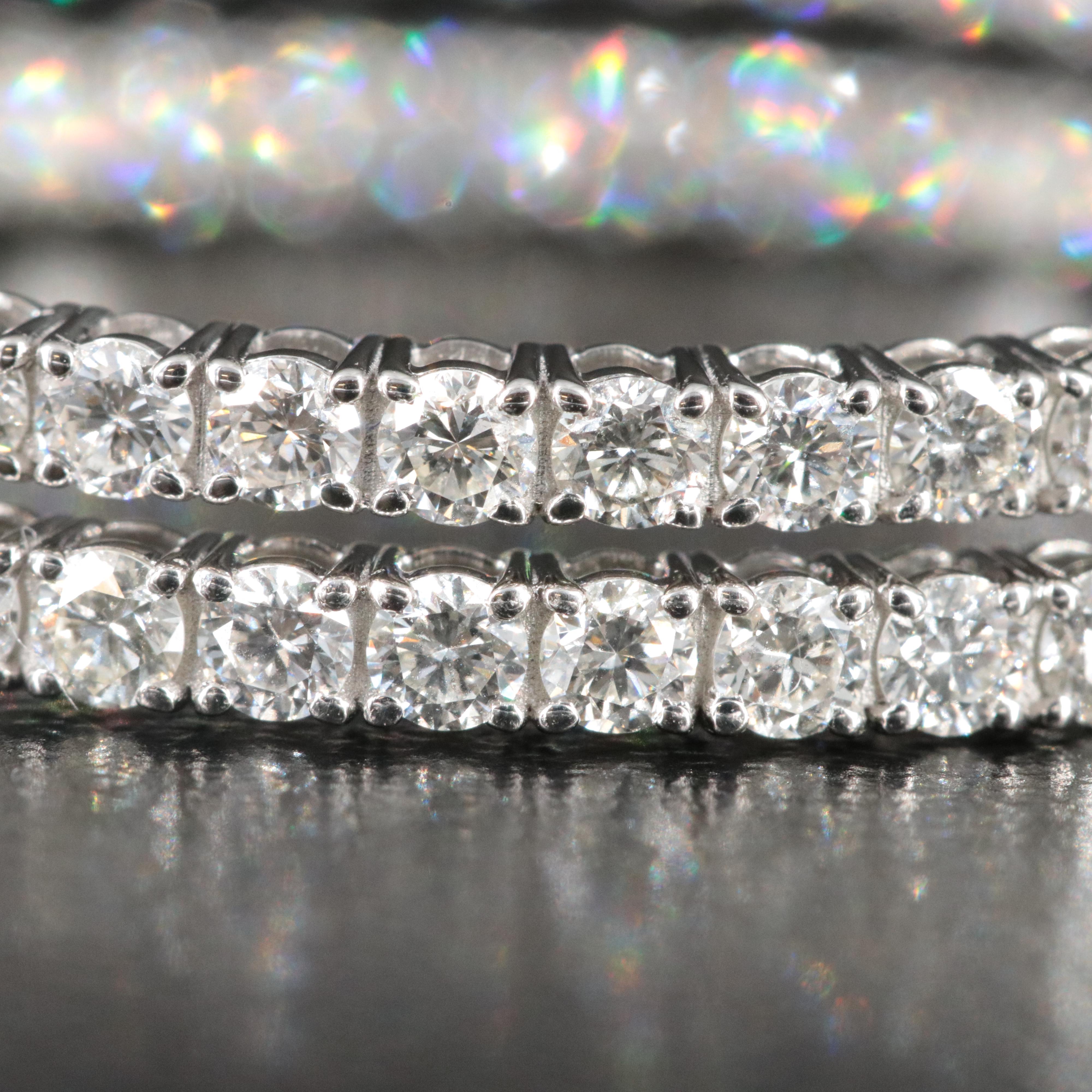 Platinum 2.86 CTW Diamond Inside Out Hoop Earrings