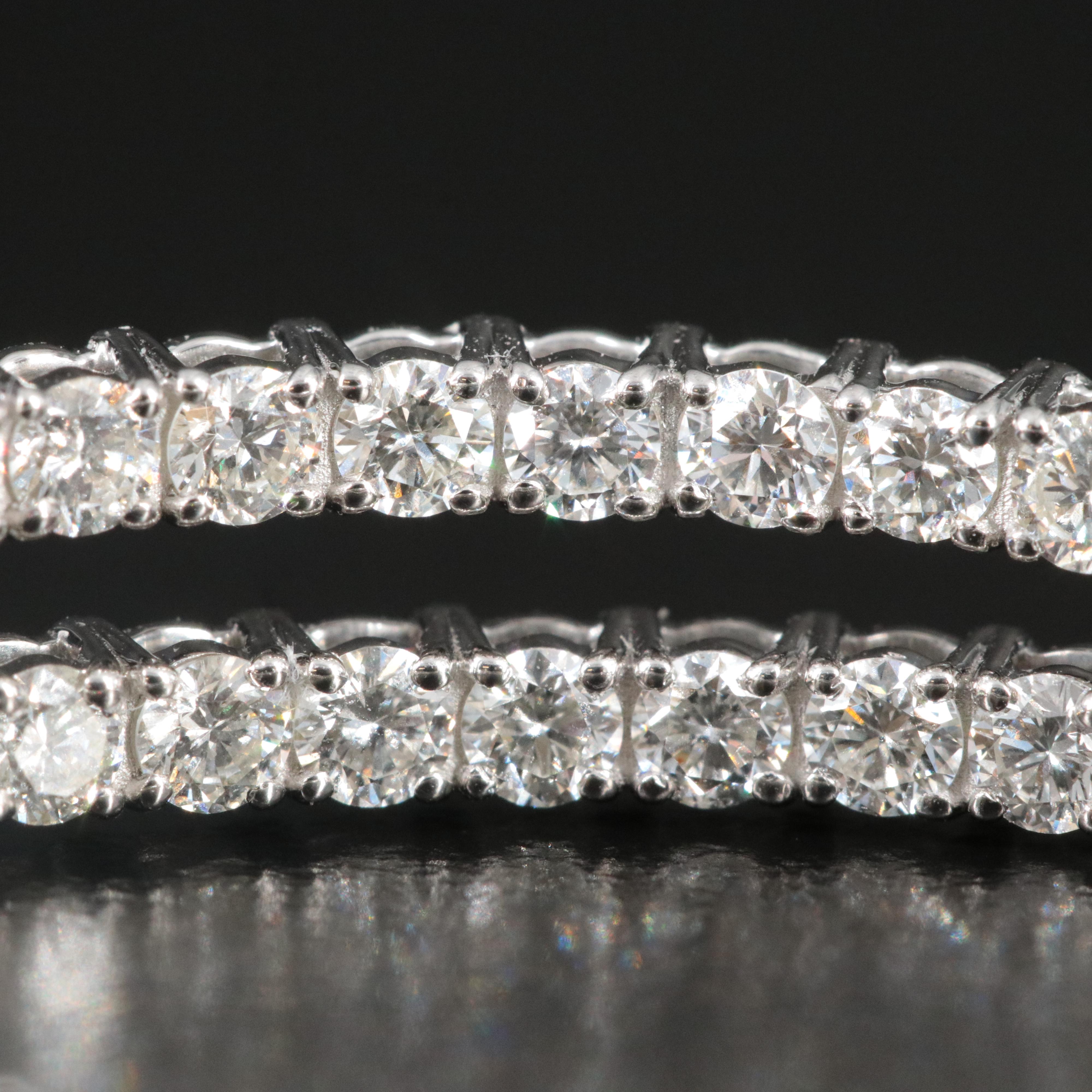 Platinum 2.86 CTW Diamond Inside Out Hoop Earrings