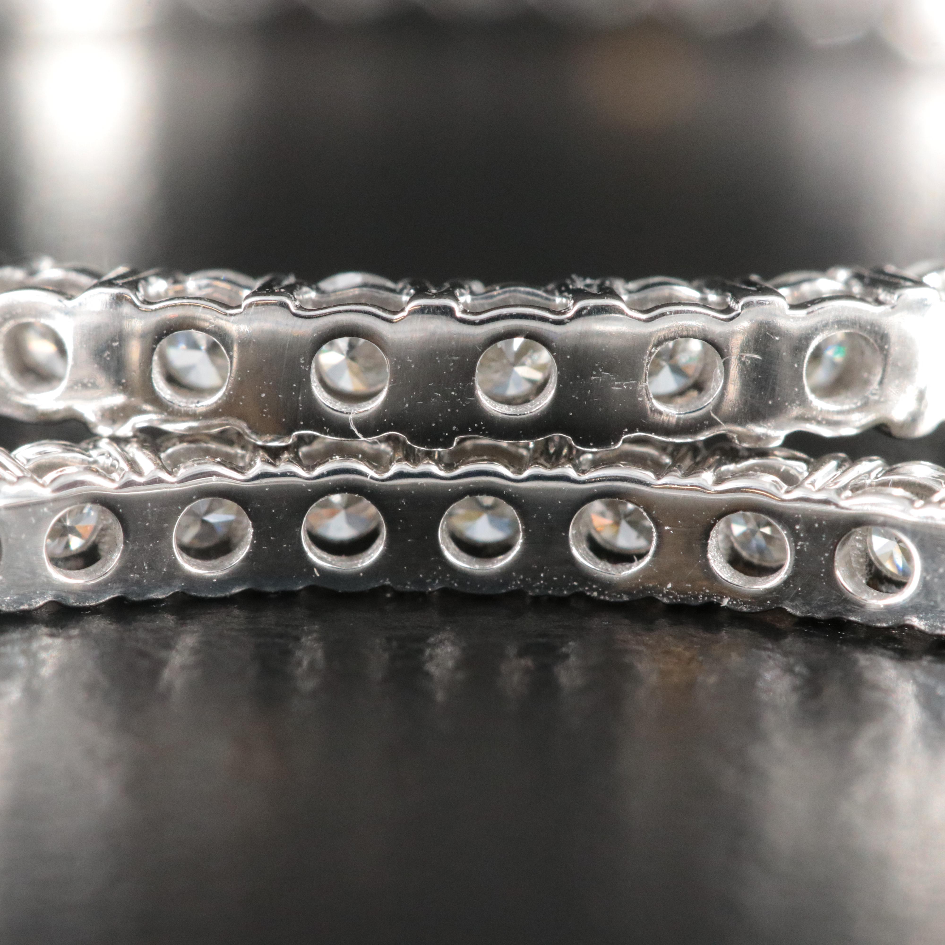 Platinum 2.86 CTW Diamond Inside Out Hoop Earrings