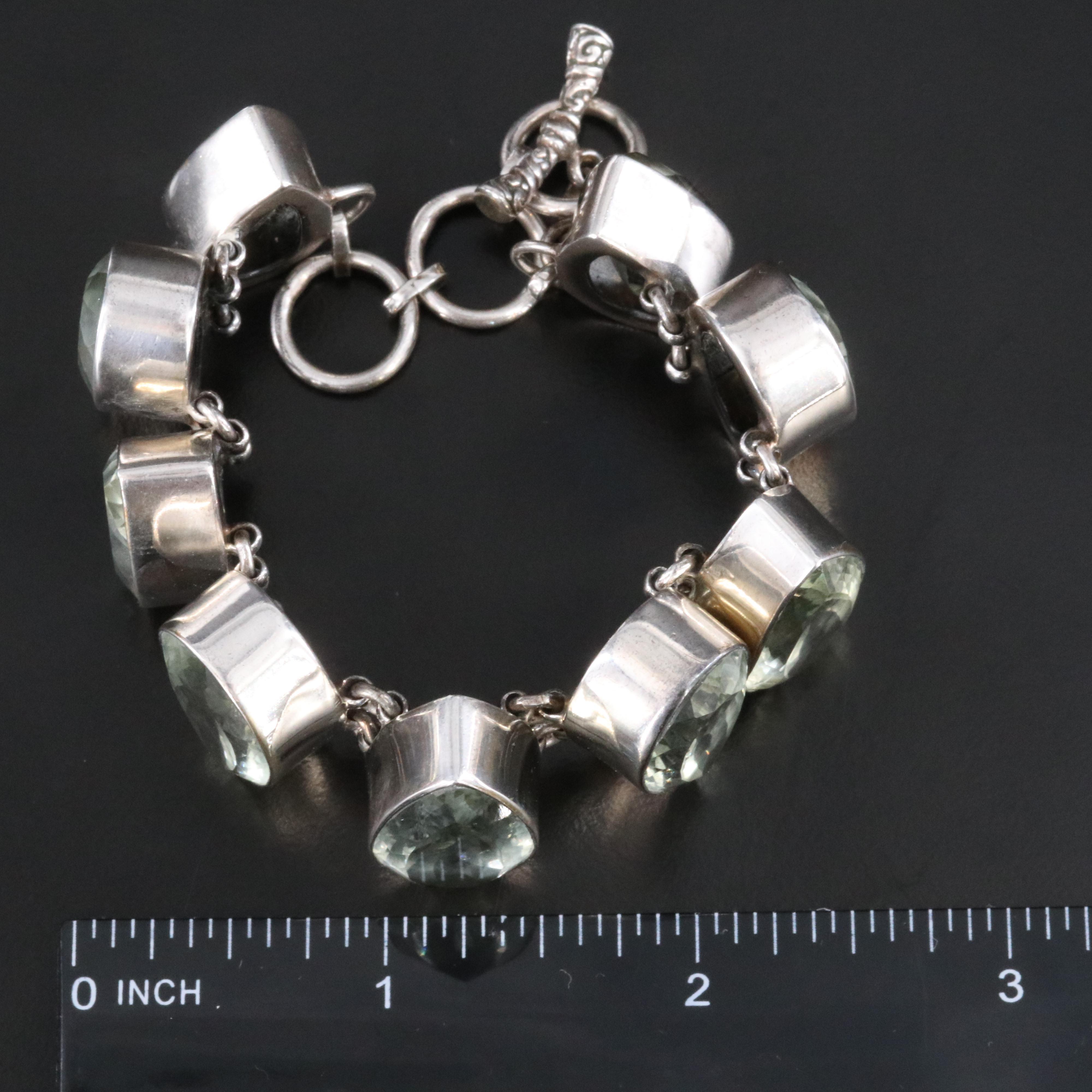 Sterling Prasiolite Bracelet