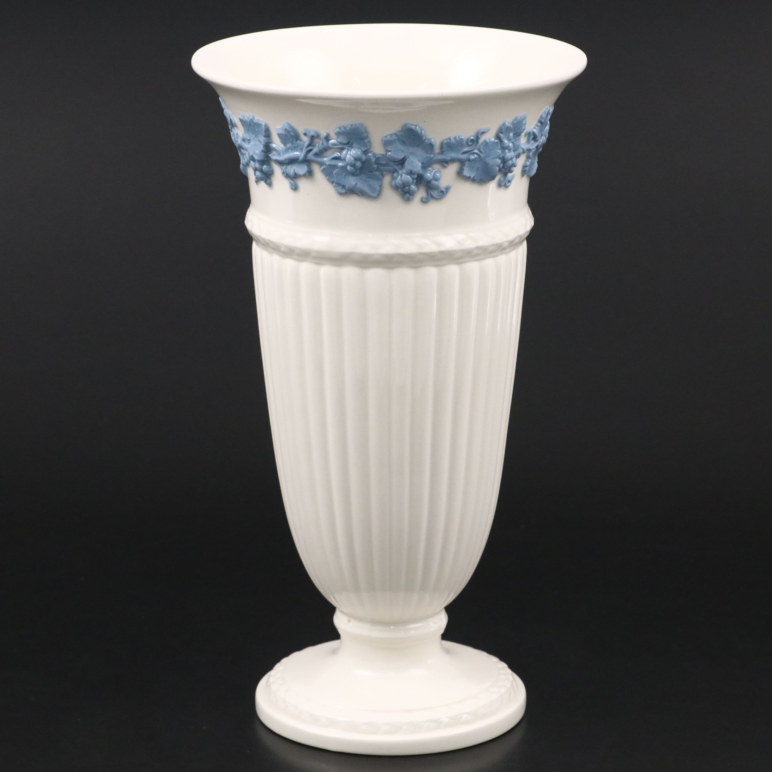 Wedgwood Embossed Queensware Vase, Mid to Late 20th Century