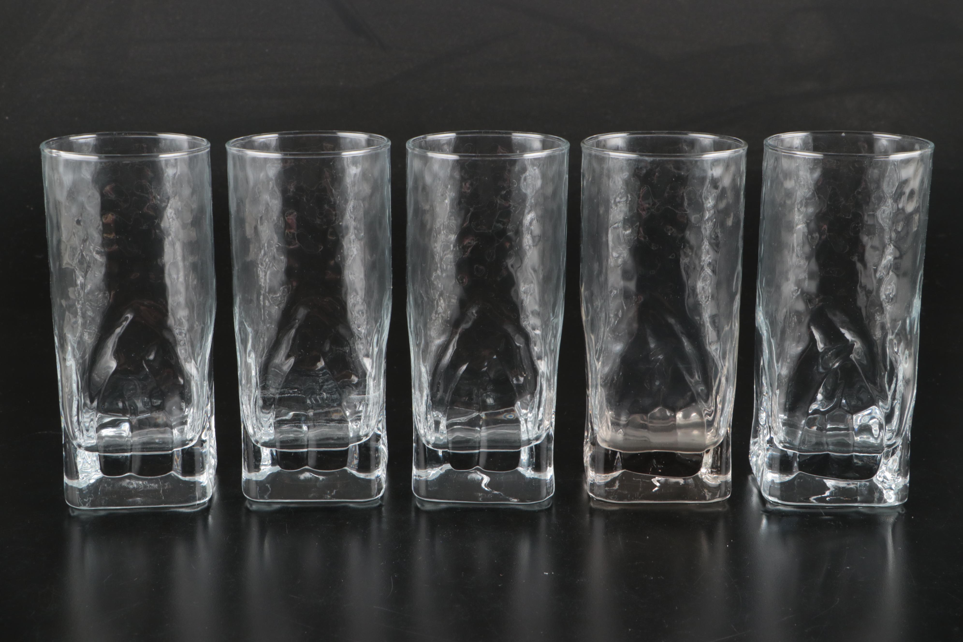 Floral Motif Etched Glass Champagne Flutes and Wine Glasses and More