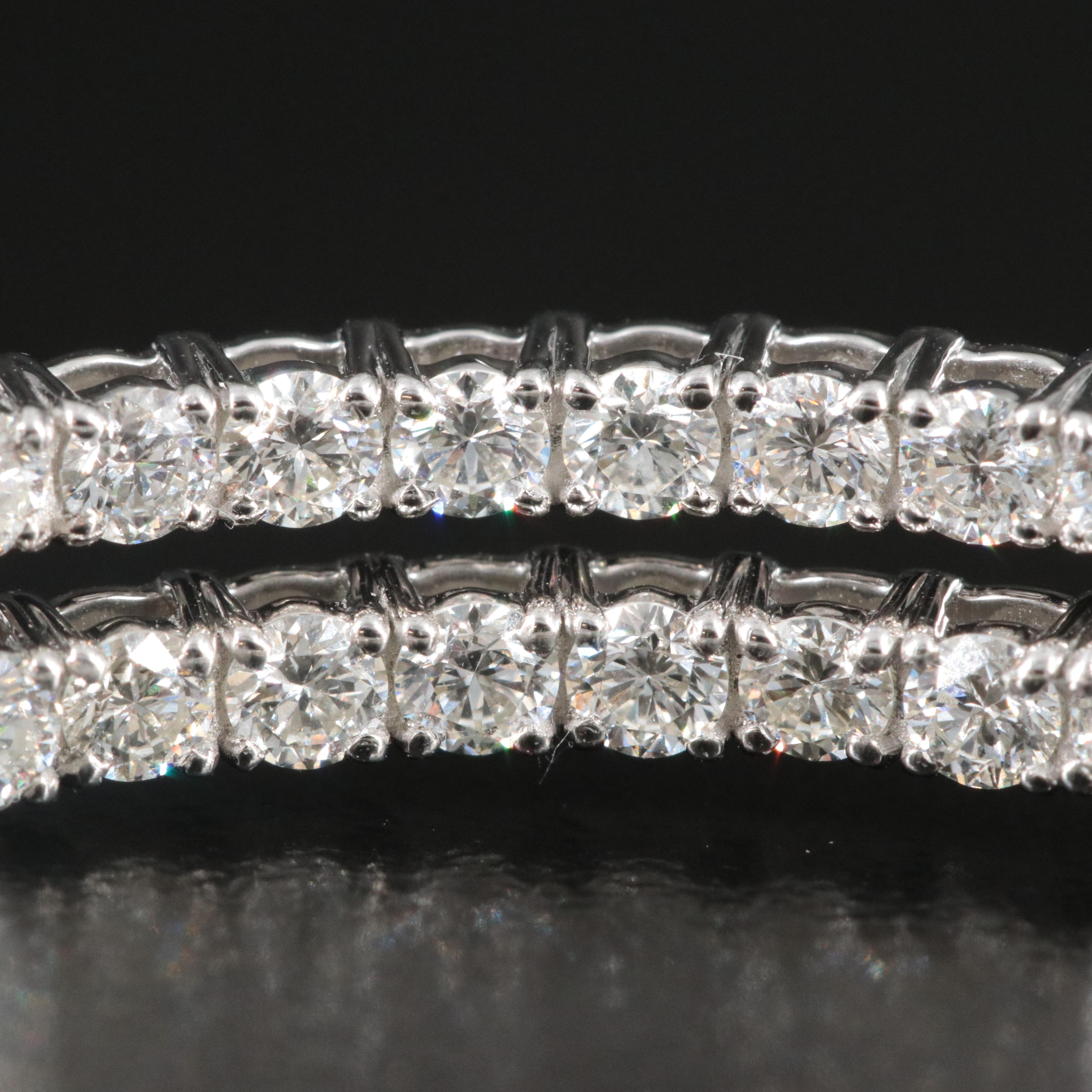 Platinum 2.86 CTW Diamond Inside Out Hoop Earrings