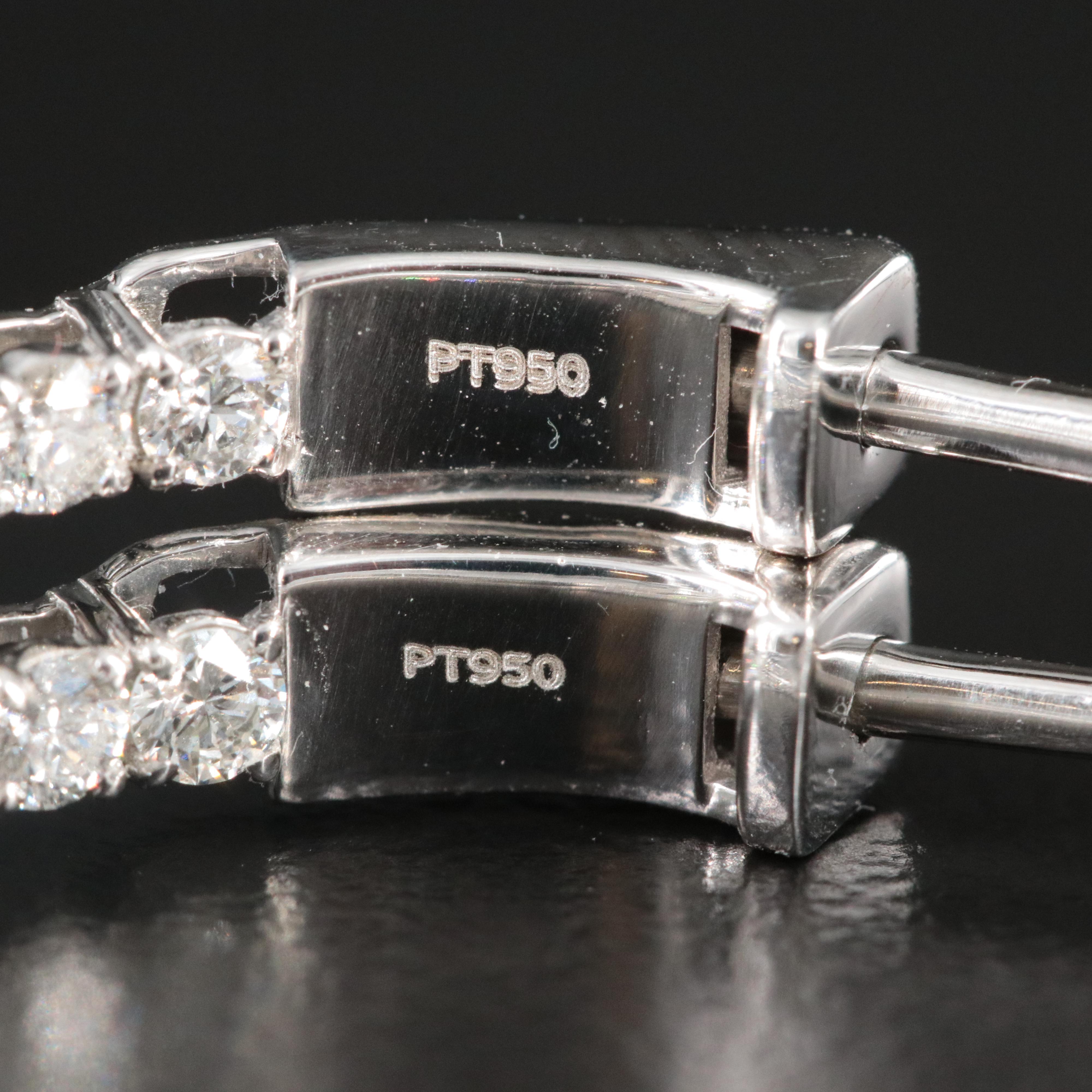 Platinum 2.86 CTW Diamond Inside Out Hoop Earrings