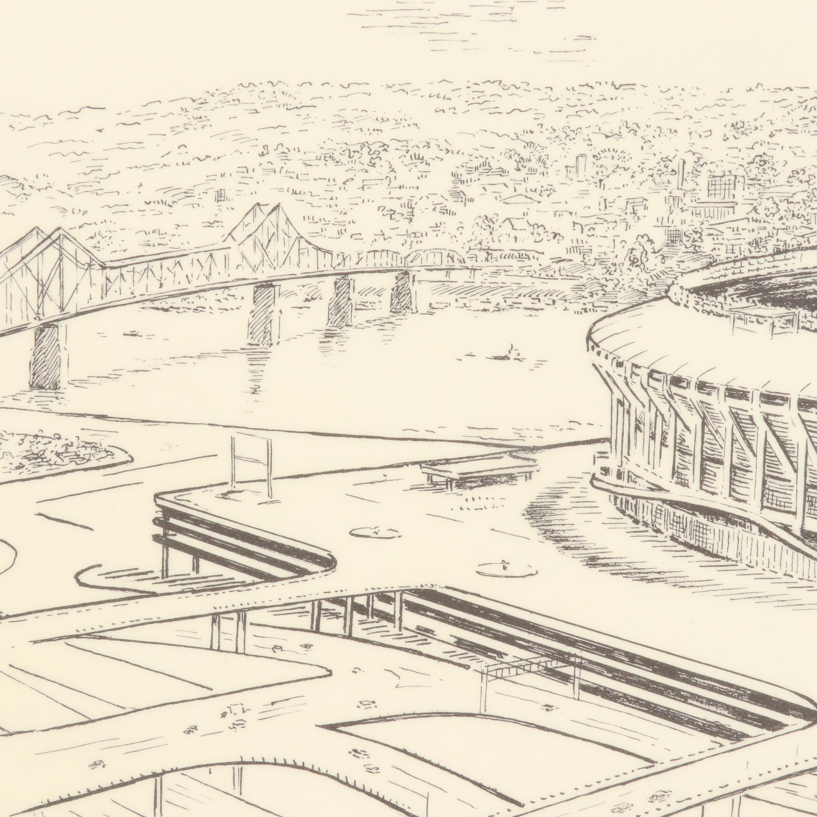 After Caroline Williams Lithographs of Cincinnati Scenes