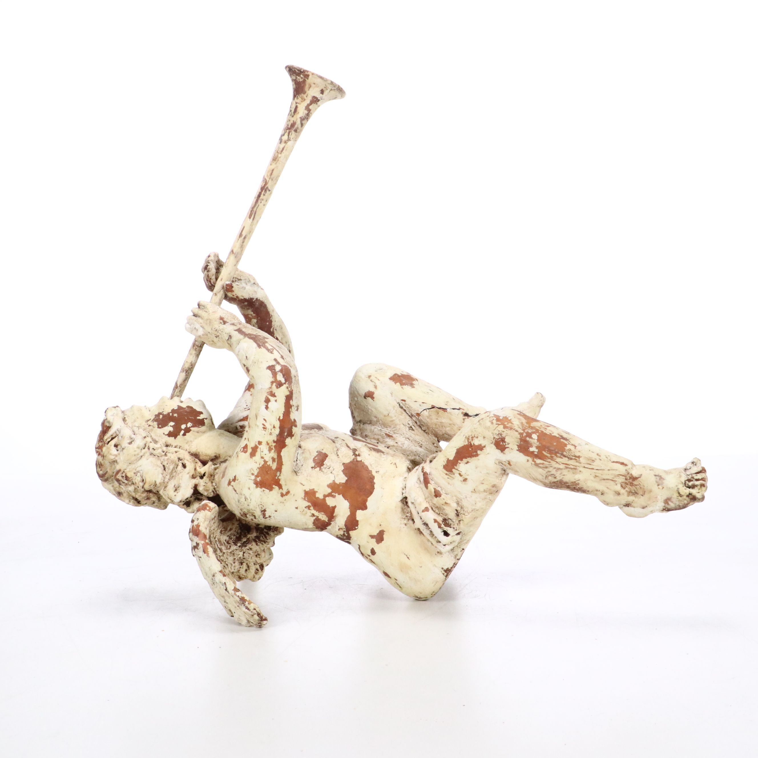 Baroque Revival Style Plaster Putti with Trumpets