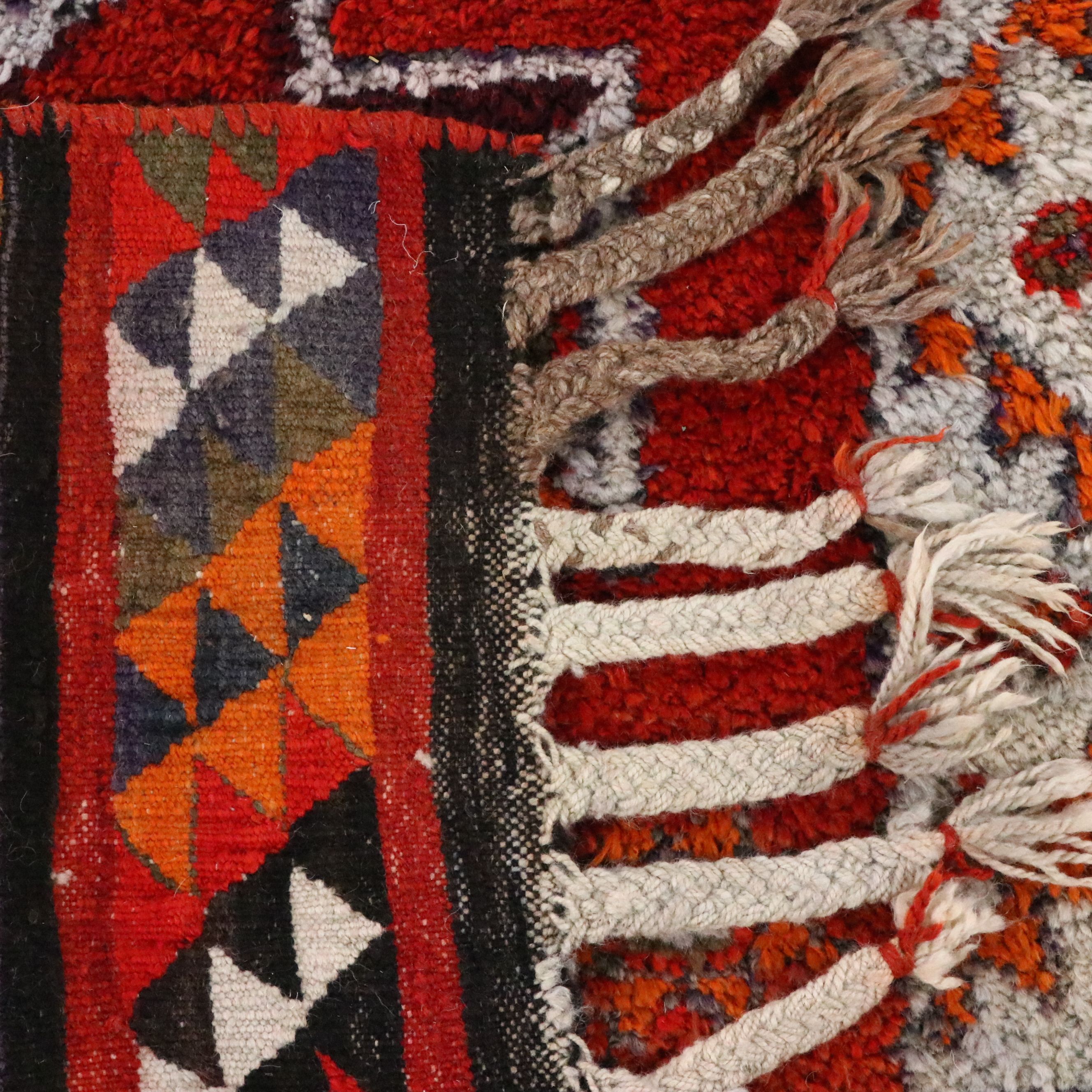 3'7 x 14' Hand-Knotted Moroccan Berber Long Rug