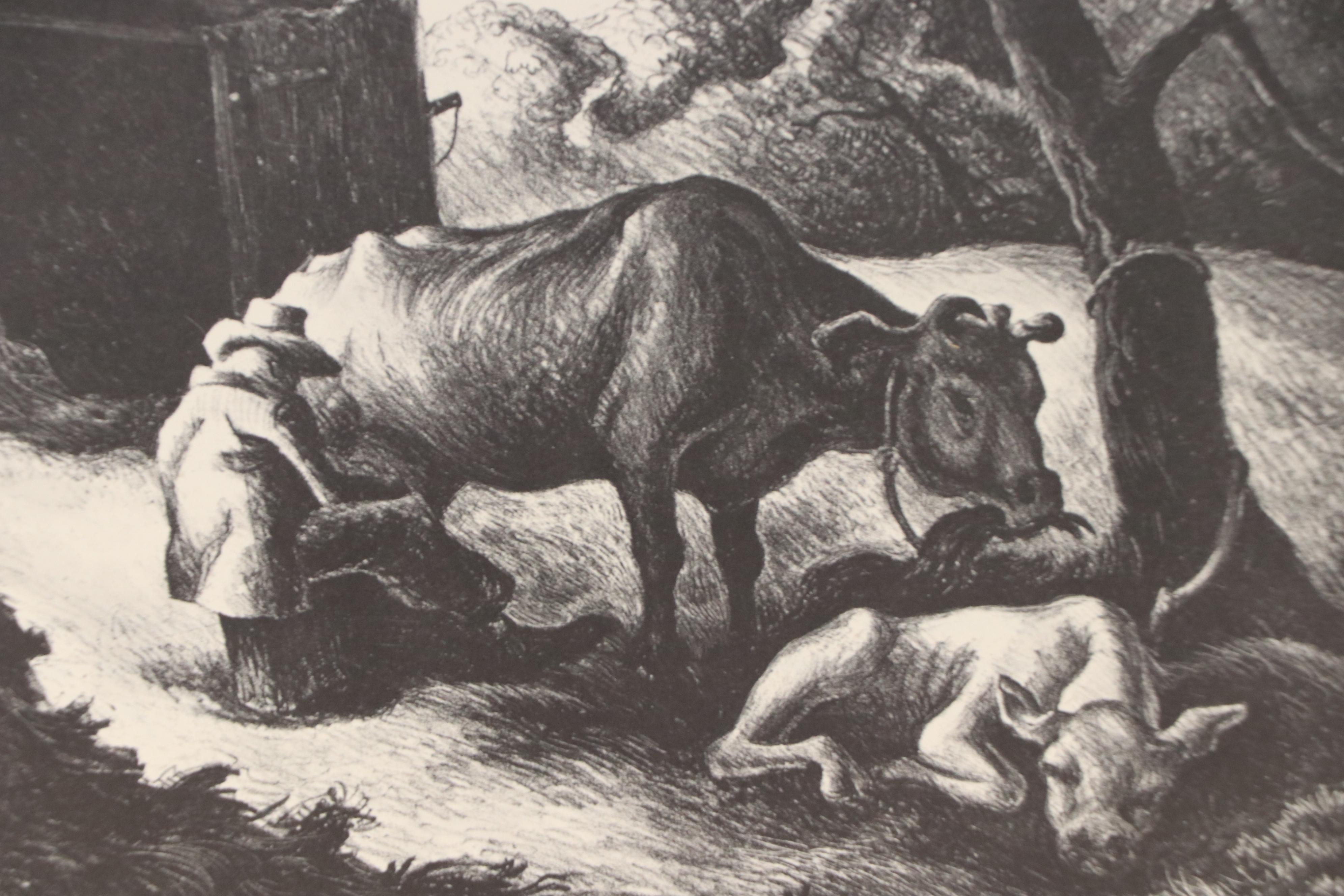 Thomas Hart Benton Pastoral Halftones "White Calf" and "Haystack"