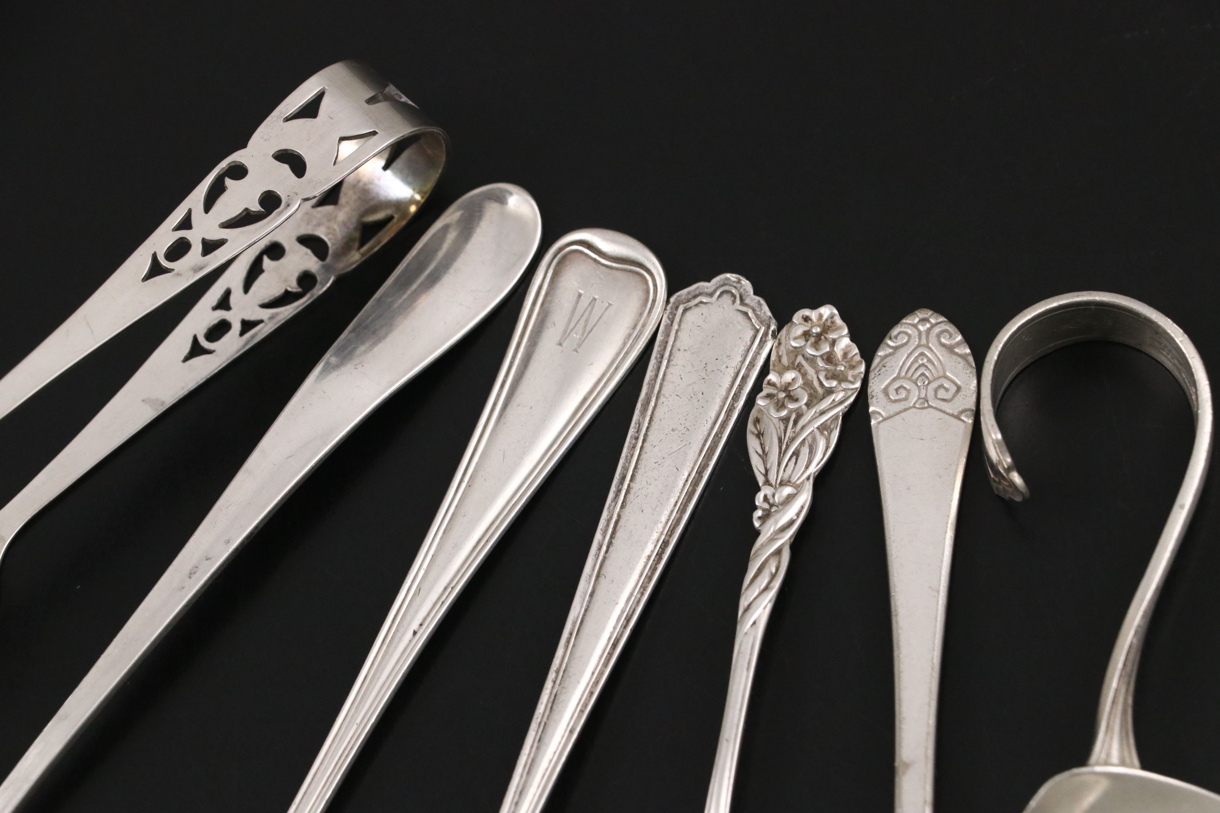 Waldorf Astoria Hotel Silver Demitasse Spoon and Other Sterling Spoons and Tongs