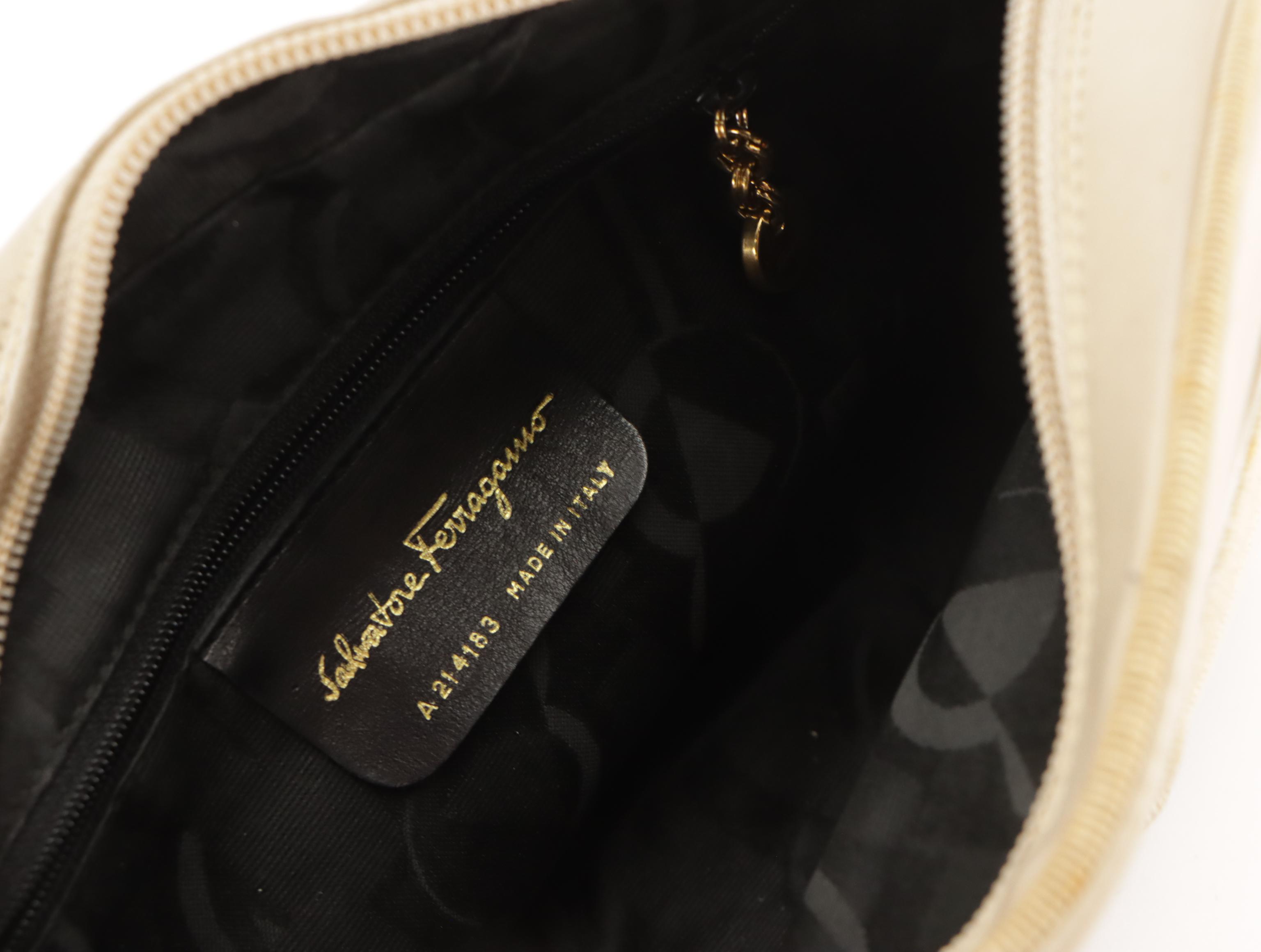 Salvatore Ferragamo Vara Bow Camera Crossbody Bag in Neutral Leather