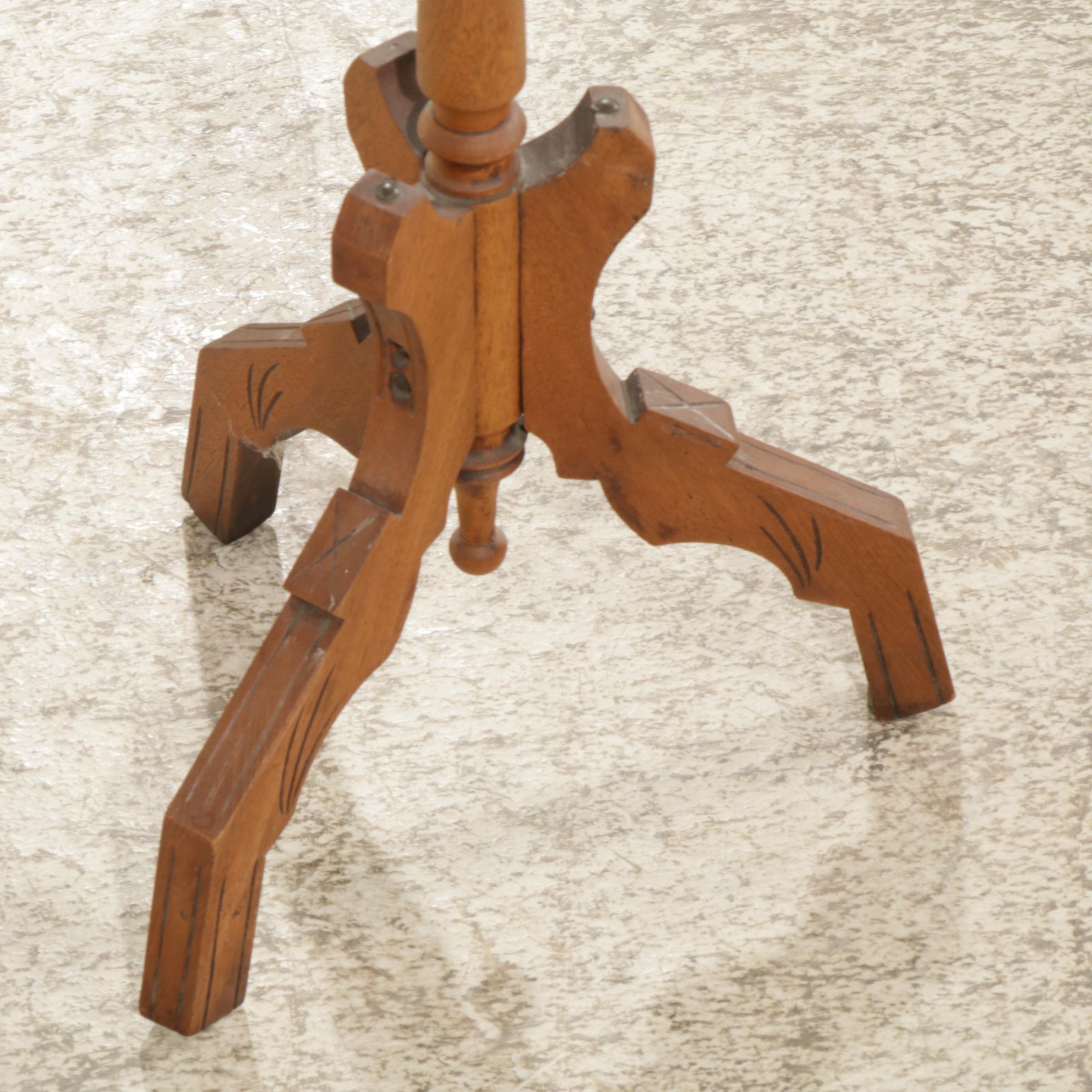 Victorian Walnut Plant Stand, Early 20th Century