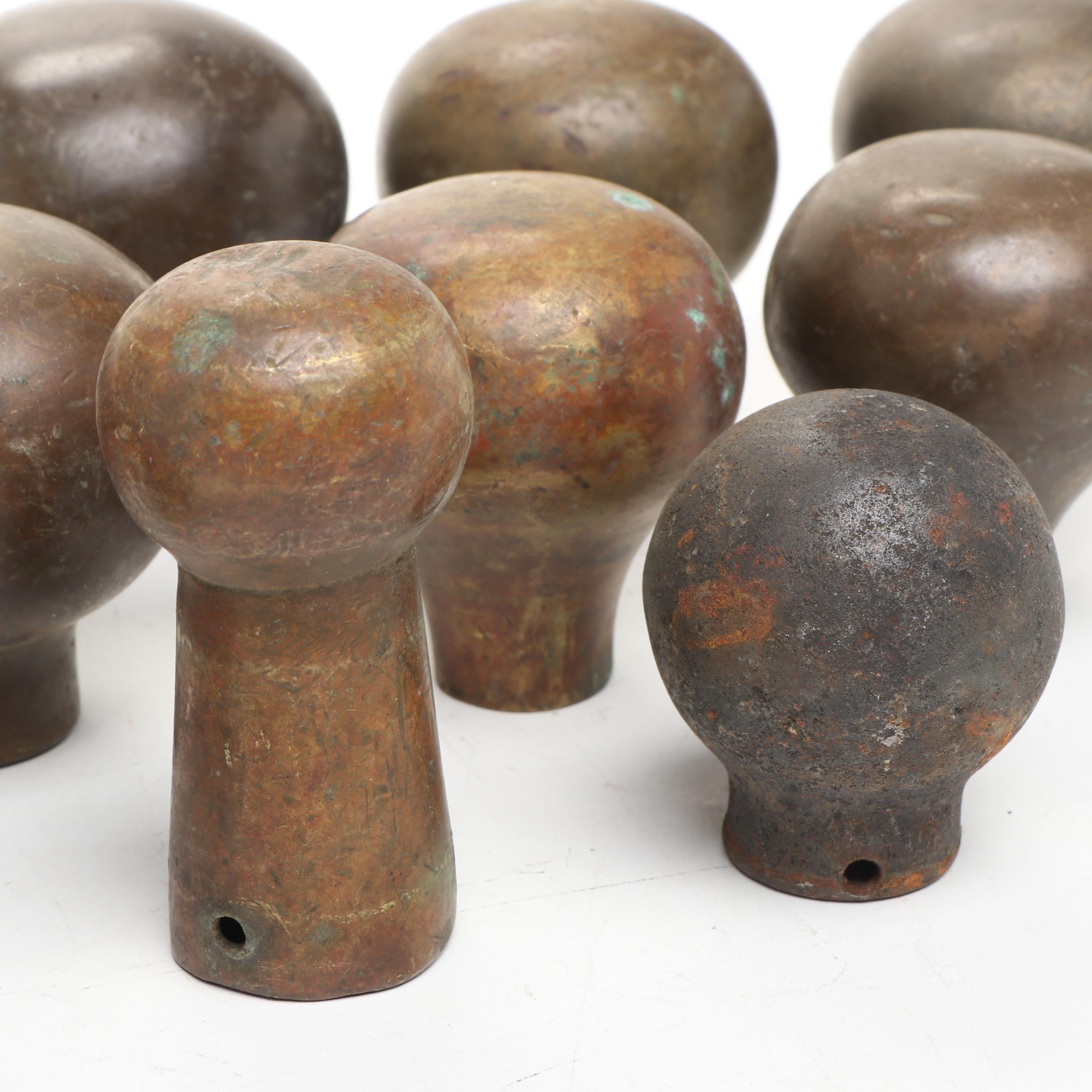 Brass with Other Metal Cane Toppers and Knobs, Late 19th/ Early 20th Century