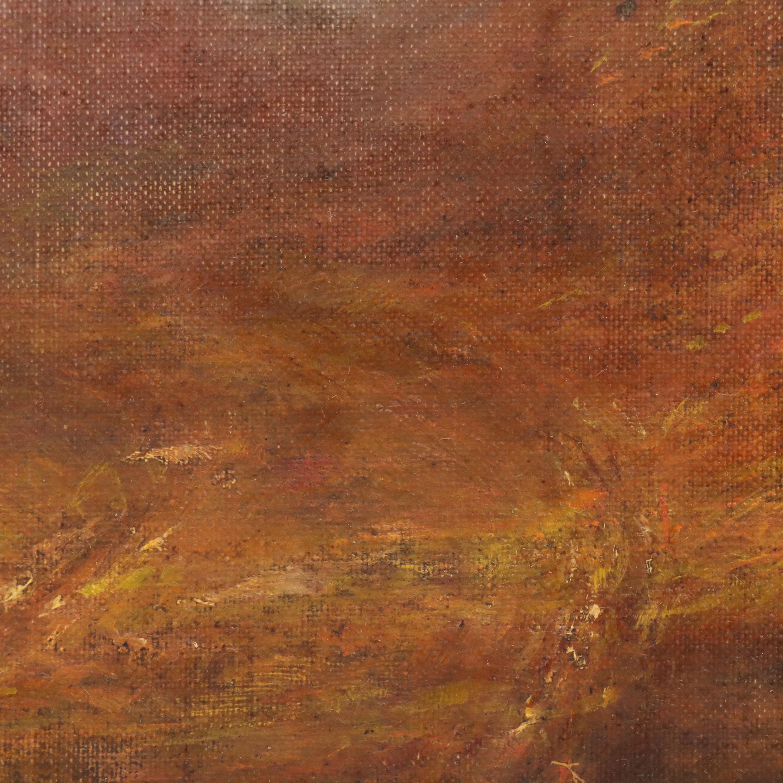 American Luminist Woodland Lanscape Oil Painting