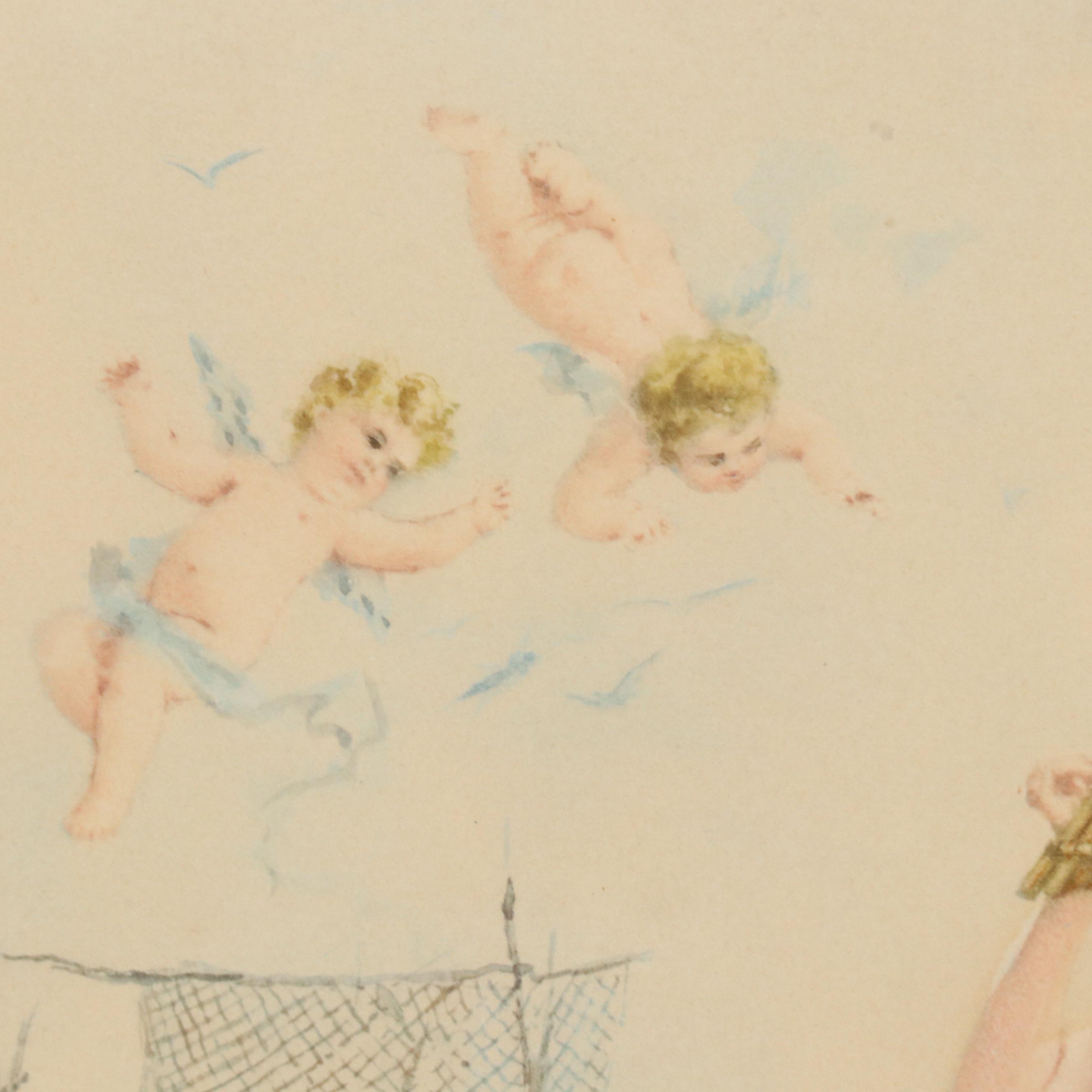 Embellished Etching After Cécile Chenevière, Circa 1900