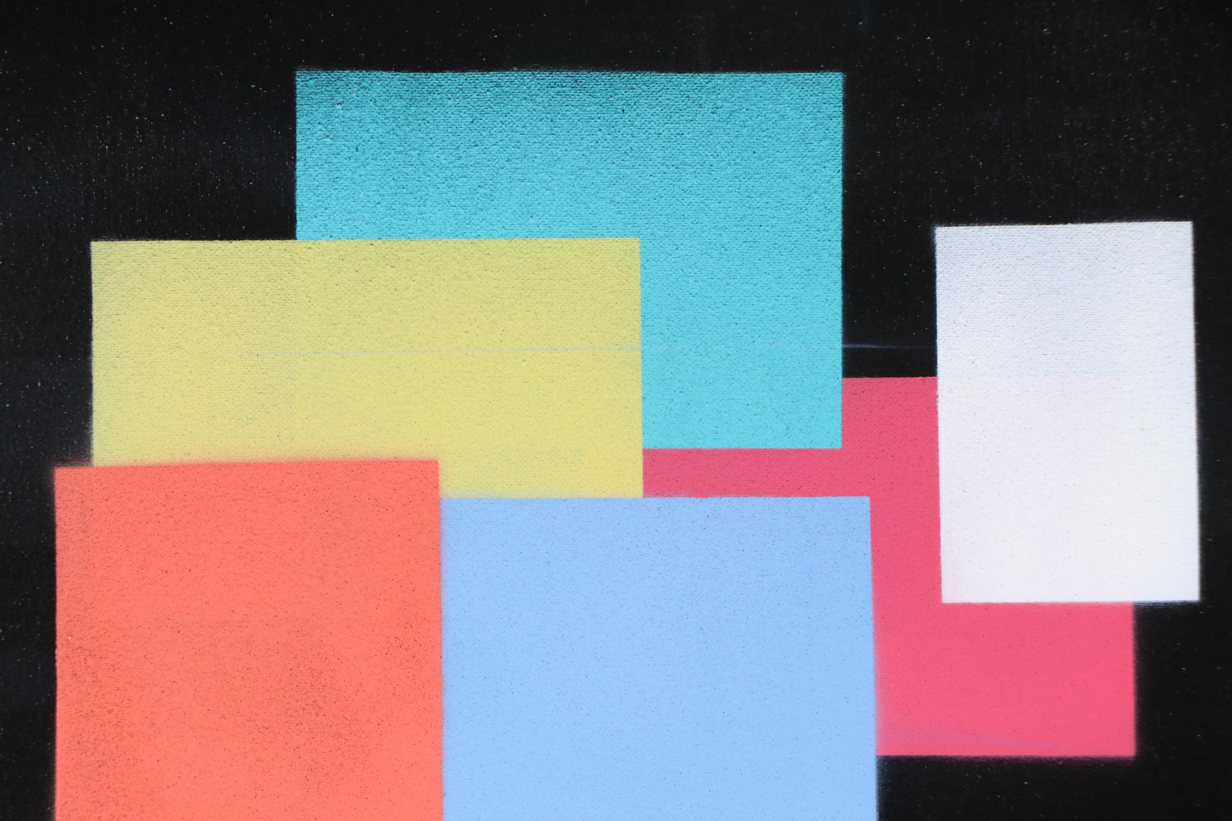 Jason Michael Durham Abstract Geometric Mixed Media Painting "Straight Edge"