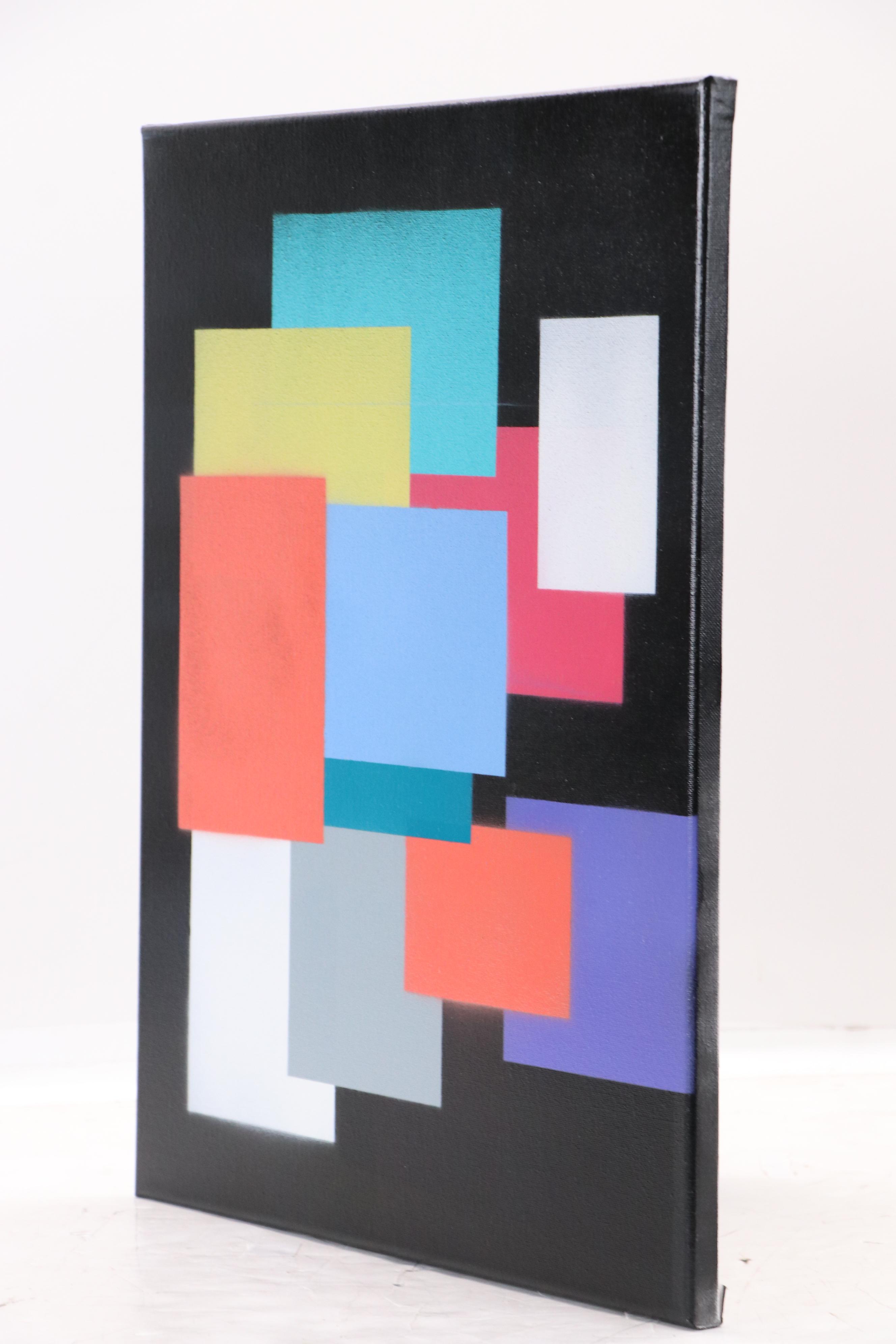 Jason Michael Durham Abstract Geometric Mixed Media Painting "Straight Edge"