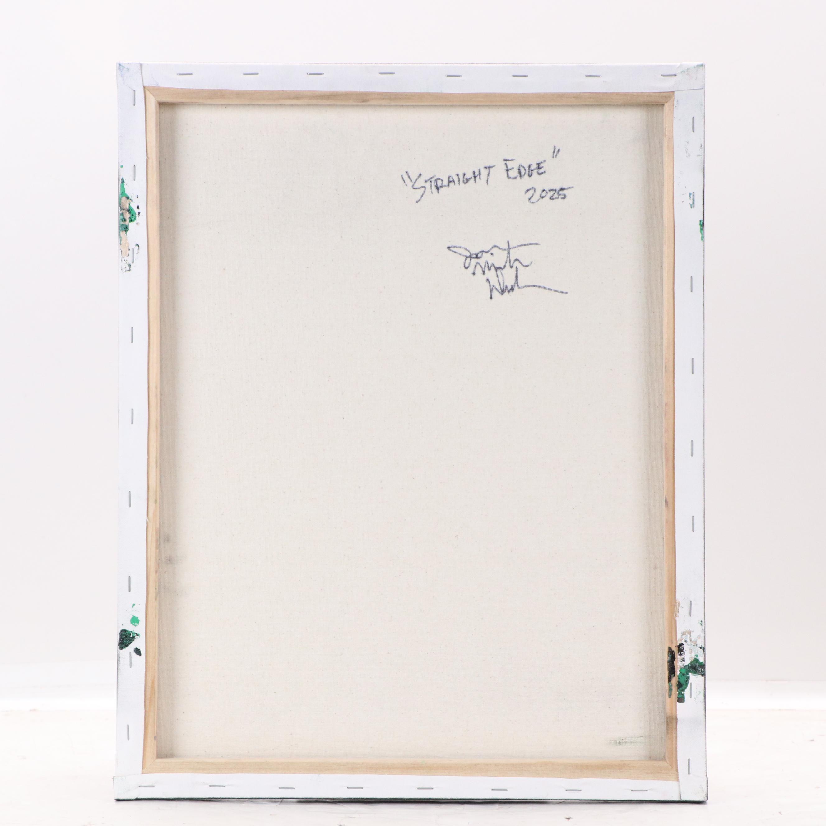 Jason Michael Durham Abstract Geometric Mixed Media Painting "Straight Edge"