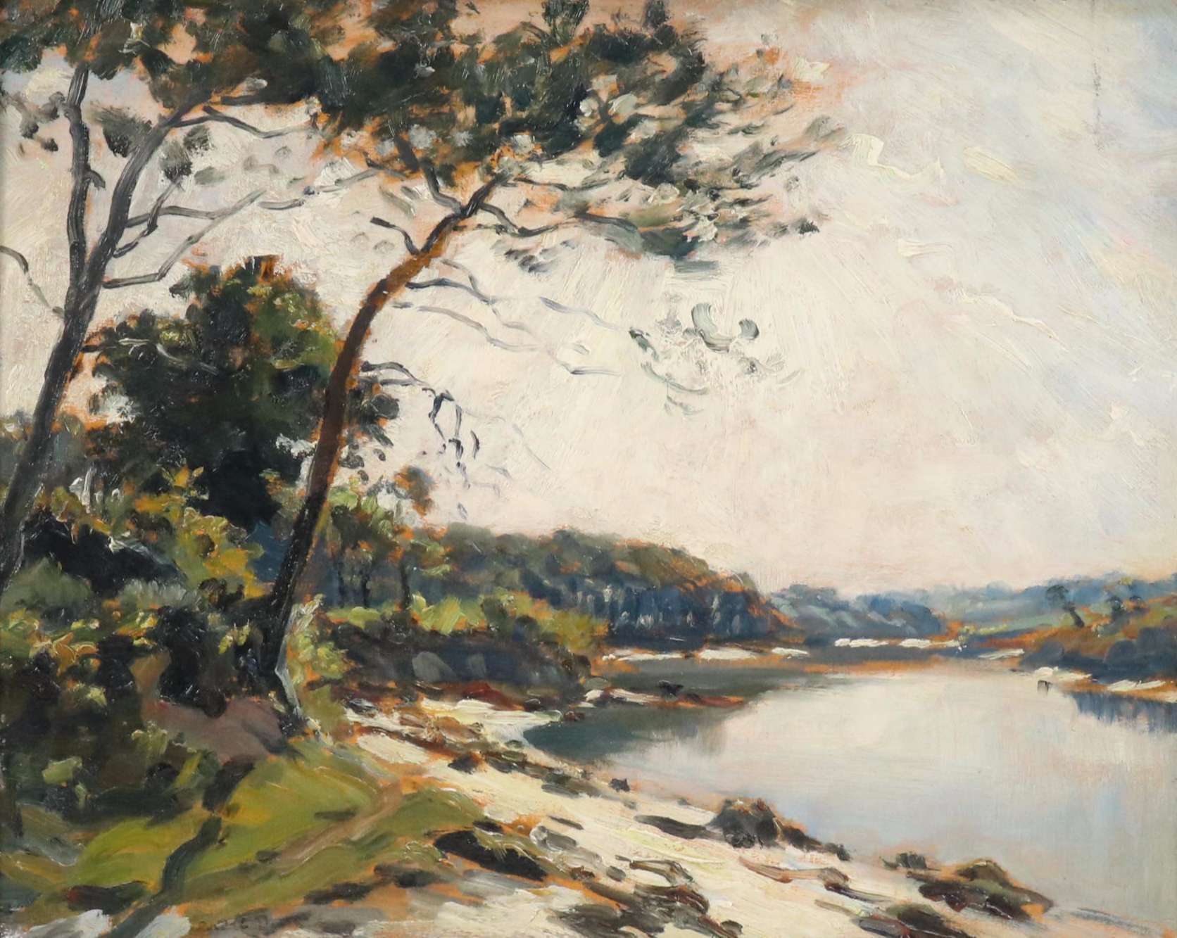 Riverside Landscape Oil Painting "Grève de Toulven"
