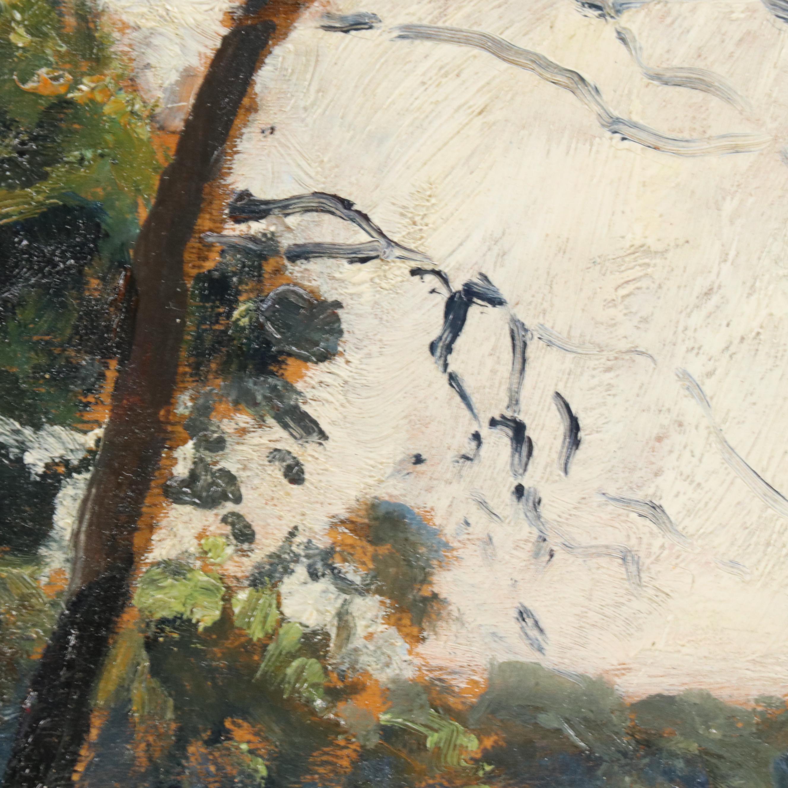 Riverside Landscape Oil Painting "Grève de Toulven"