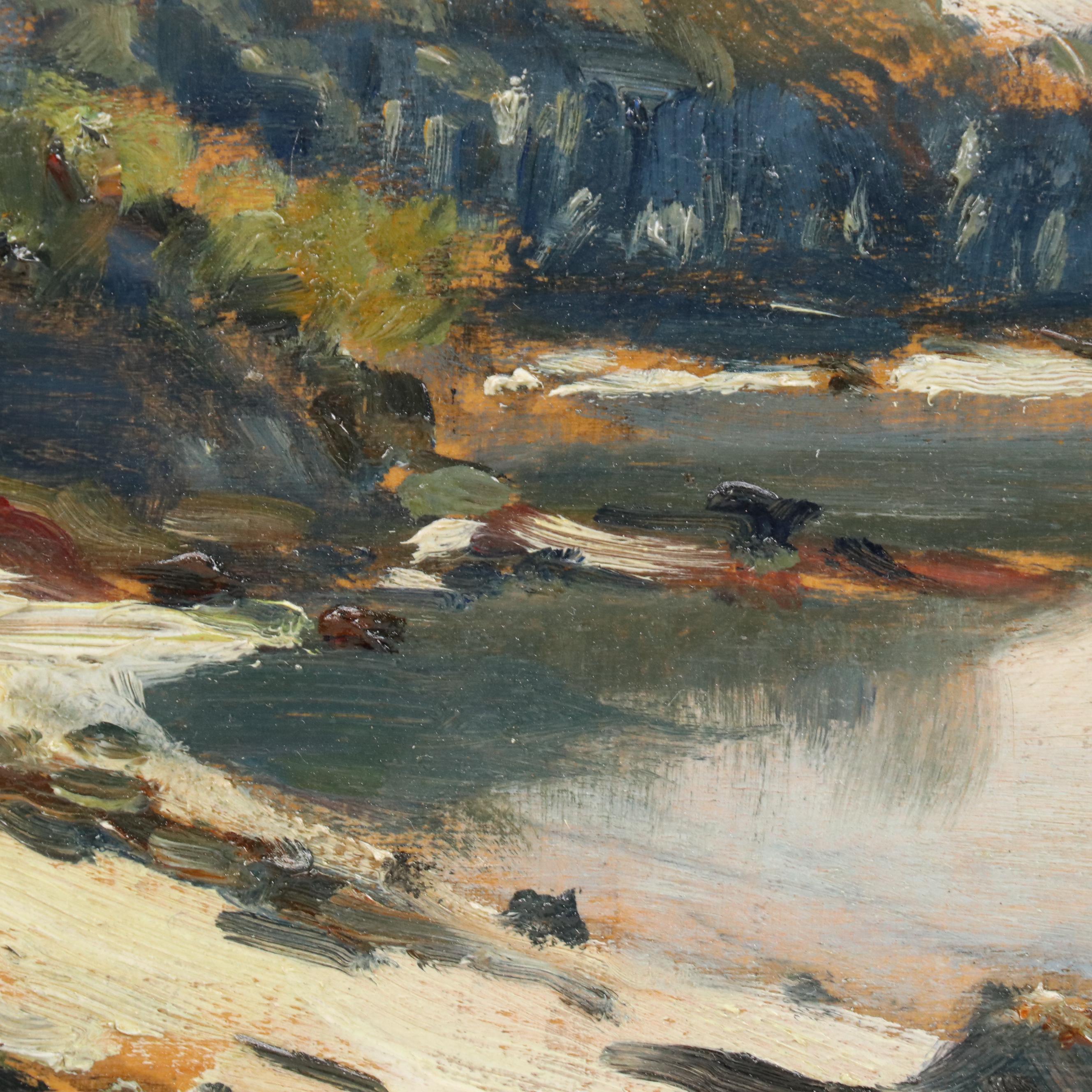 Riverside Landscape Oil Painting "Grève de Toulven"