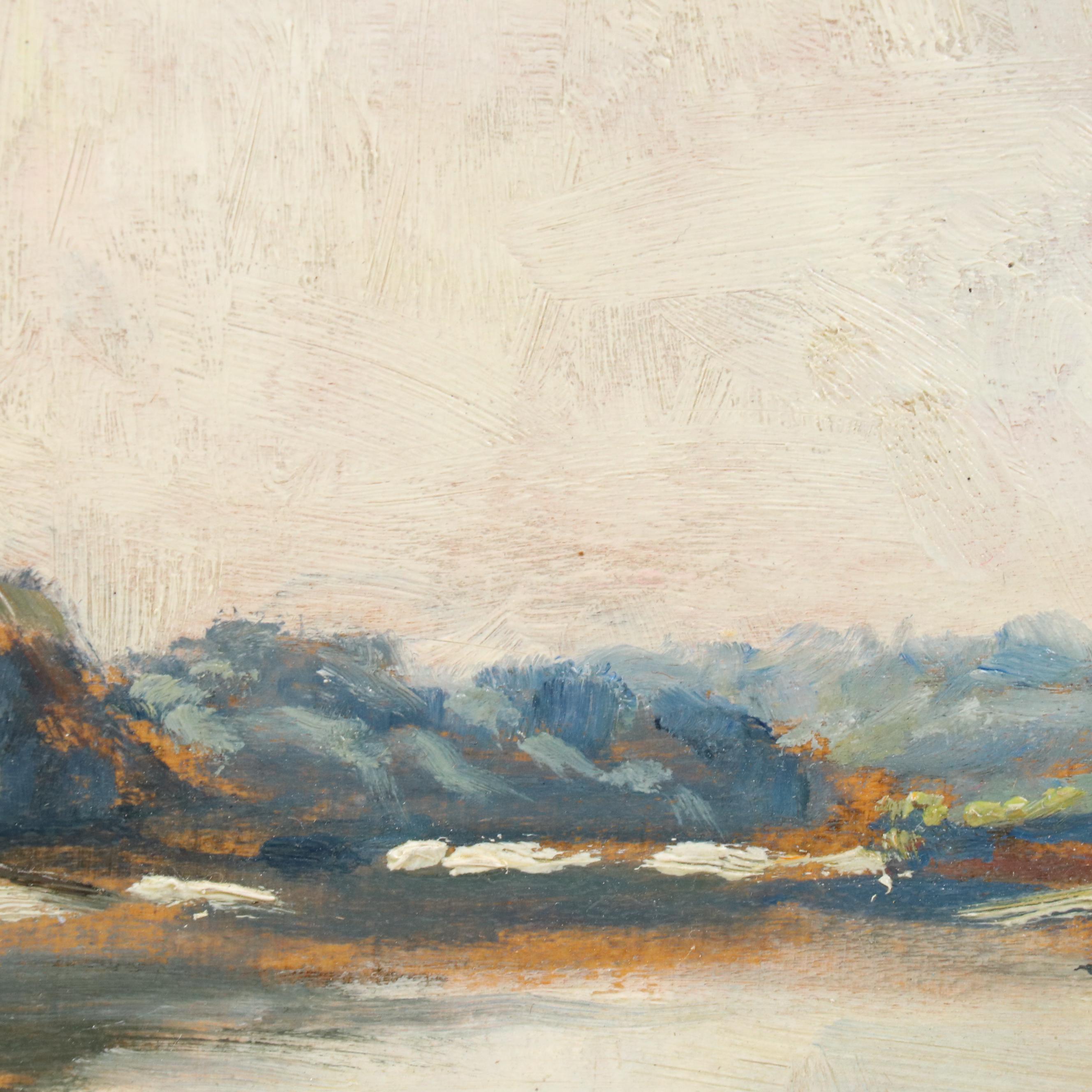 Riverside Landscape Oil Painting "Grève de Toulven"