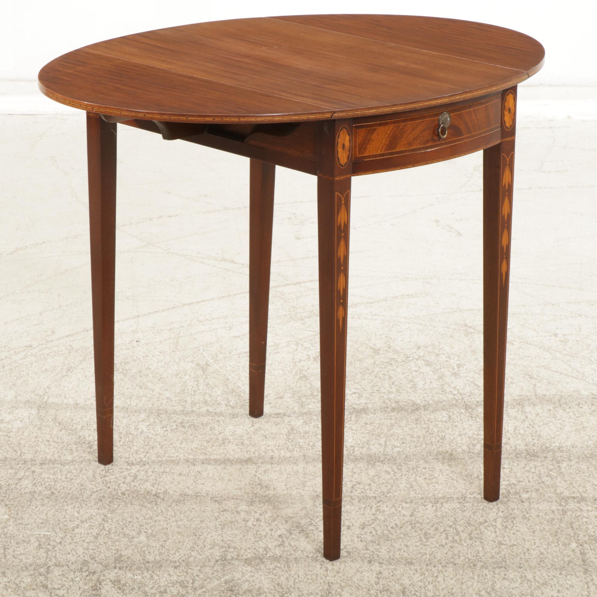 Federal Style Inlaid Mahogany Pembroke Table, Late 20th Century