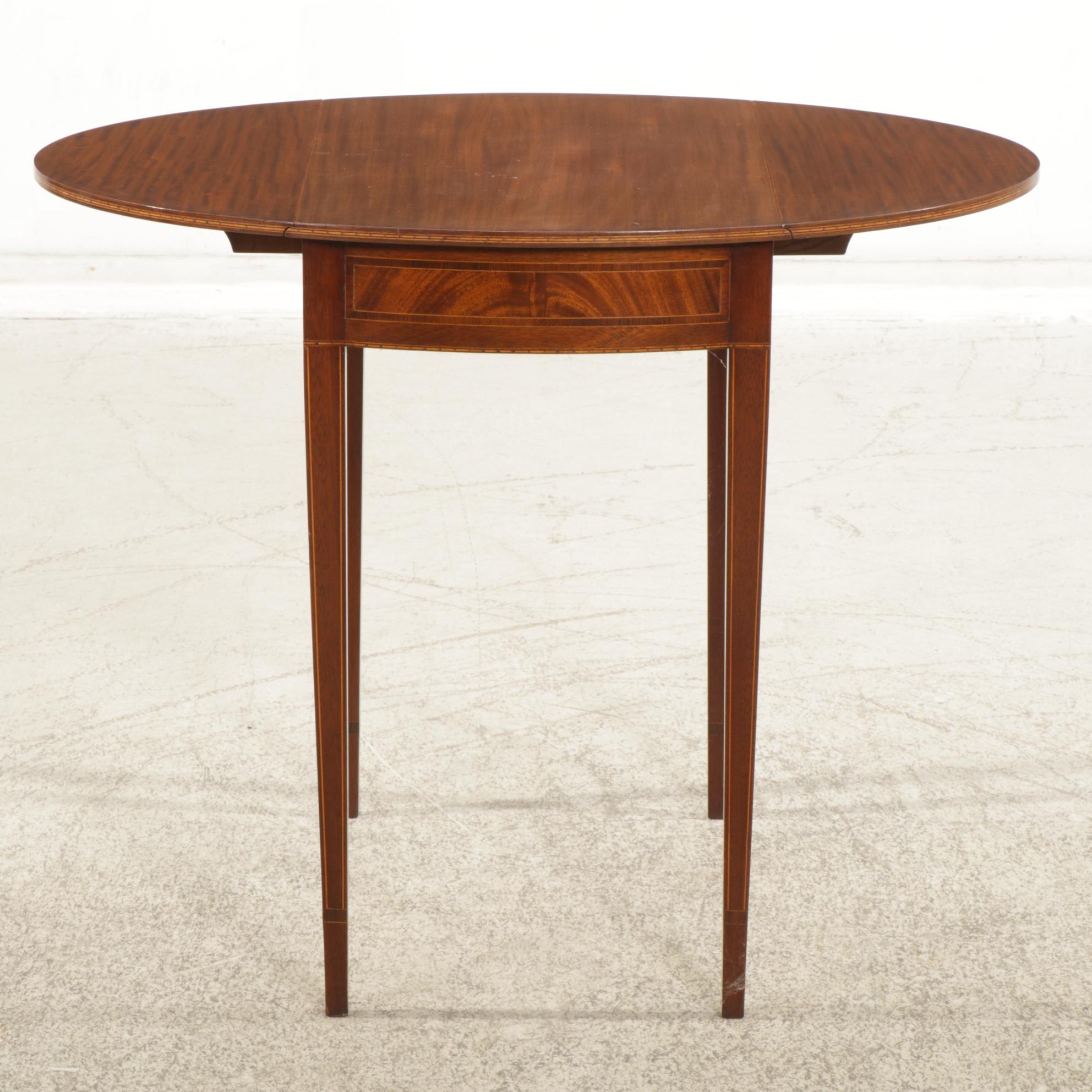 Federal Style Inlaid Mahogany Pembroke Table, Late 20th Century