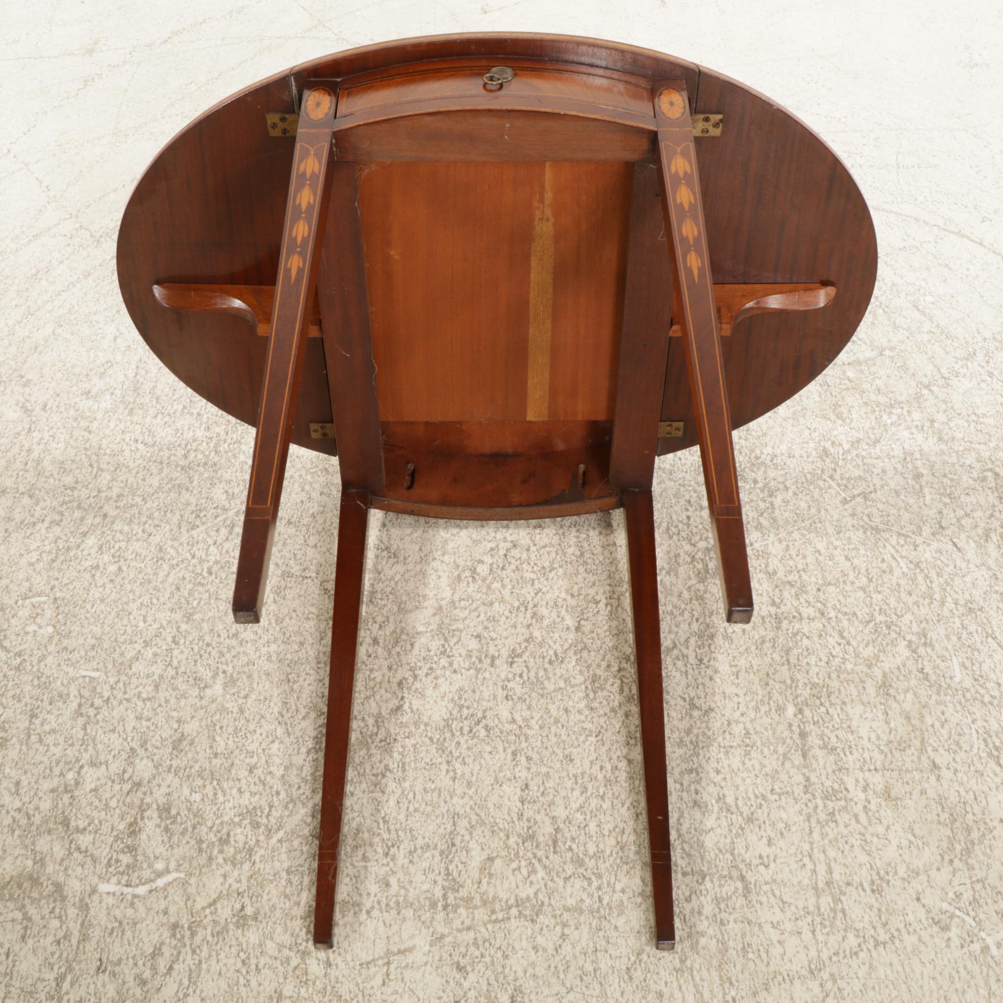 Federal Style Inlaid Mahogany Pembroke Table, Late 20th Century