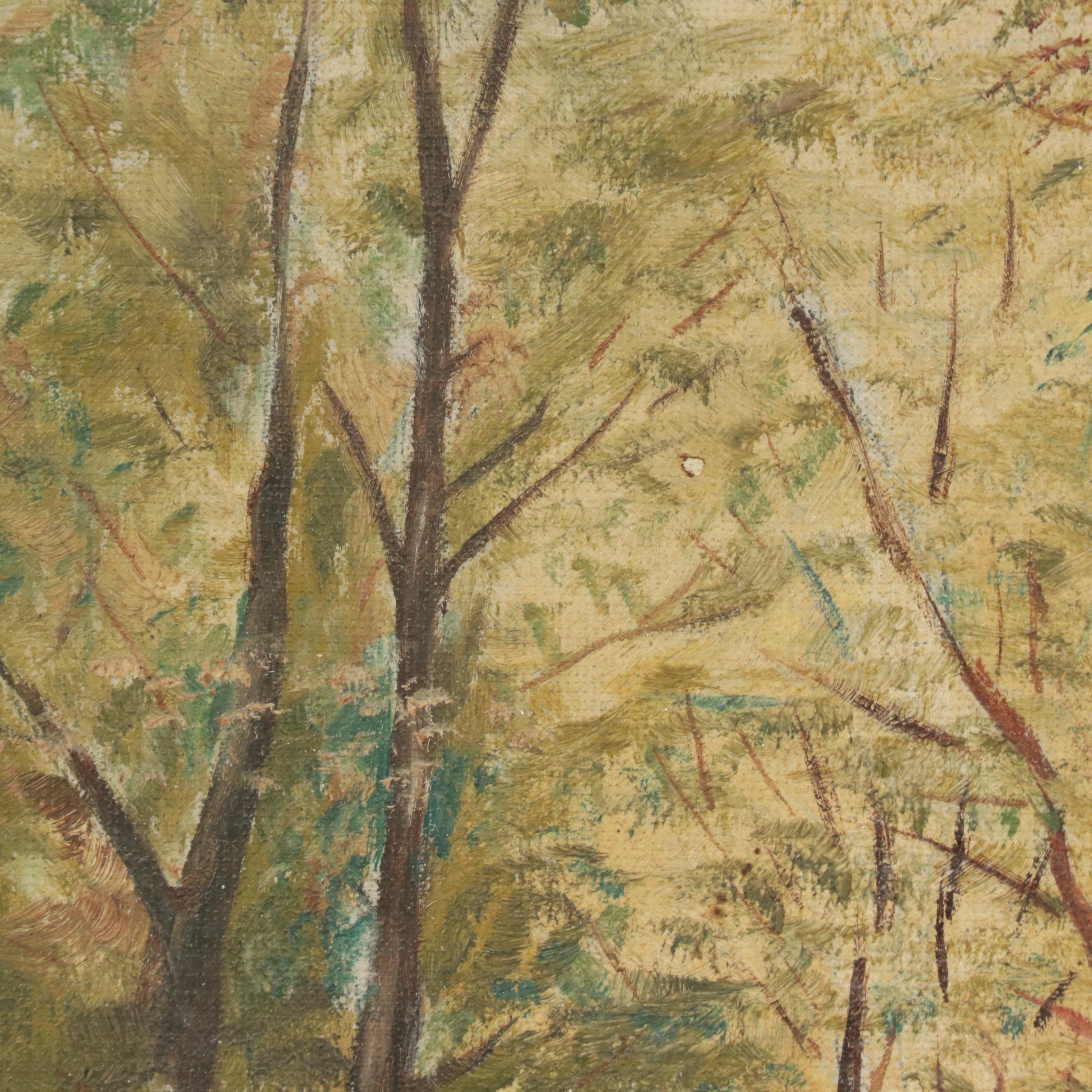 American School Pastoral Landscape Oil Painting, 1915