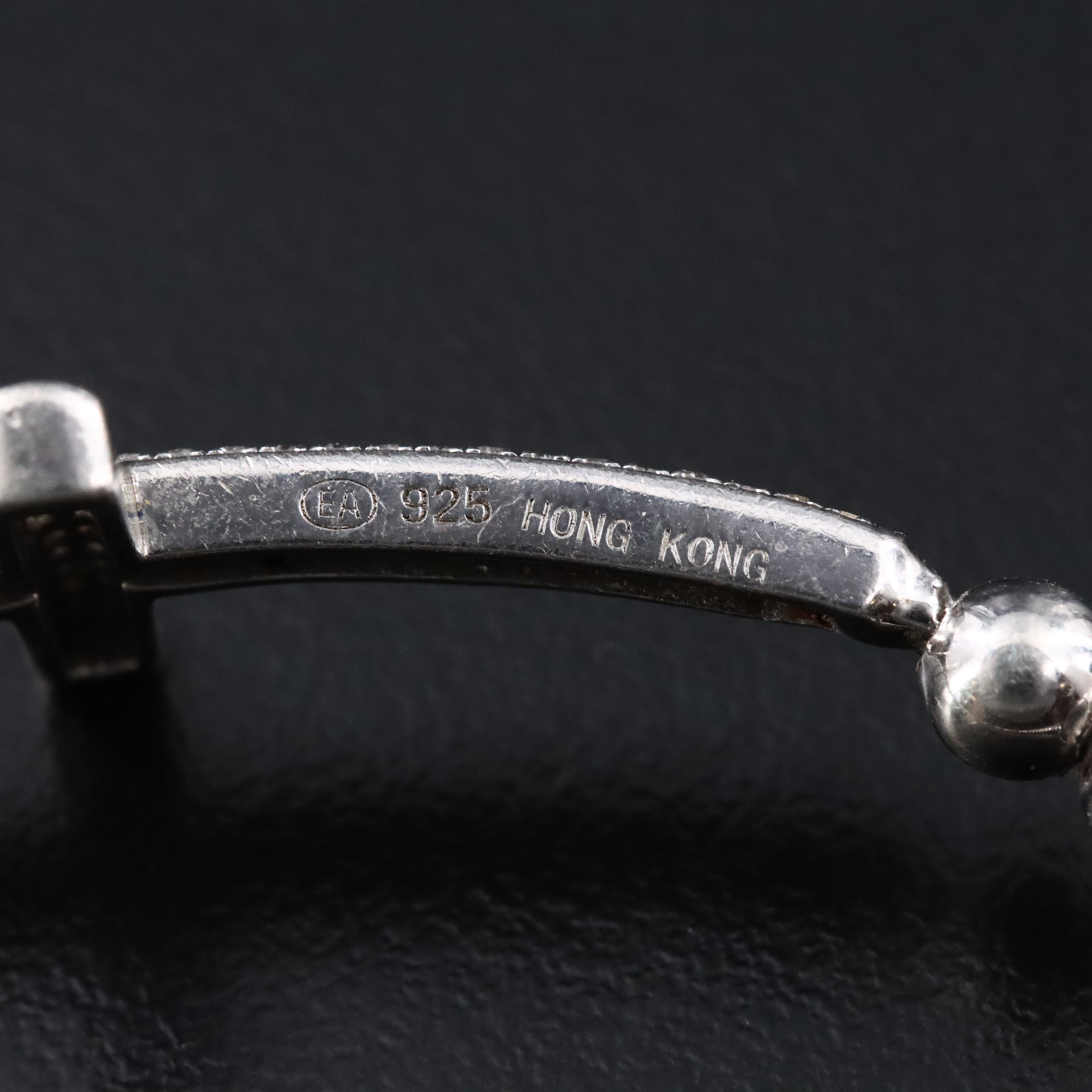 Sterling Diamond Cross Bracelet