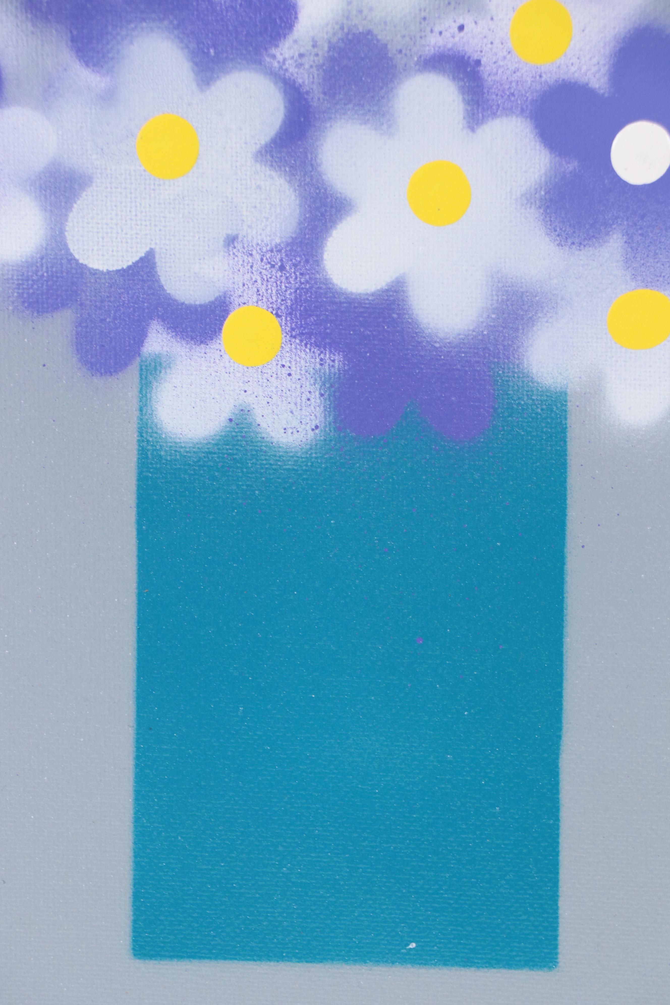 Jason Michael Durham Stylized Floral Still Life Mixed Media Painting "Bouquet"