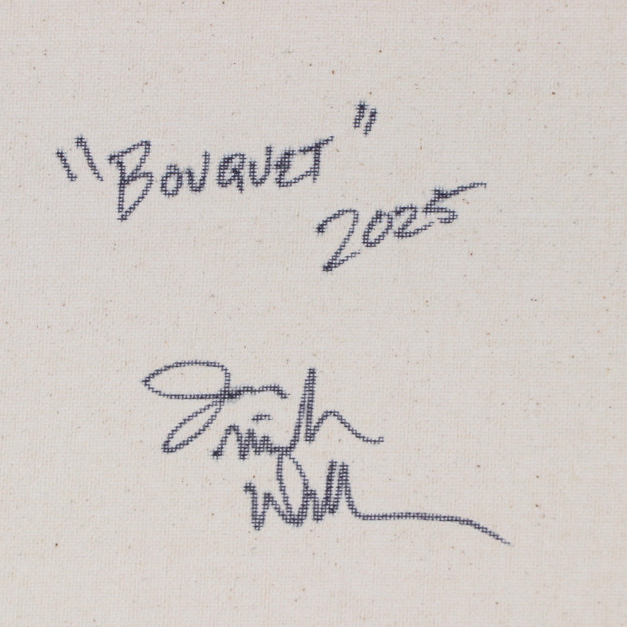 Jason Michael Durham Stylized Floral Still Life Mixed Media Painting "Bouquet"