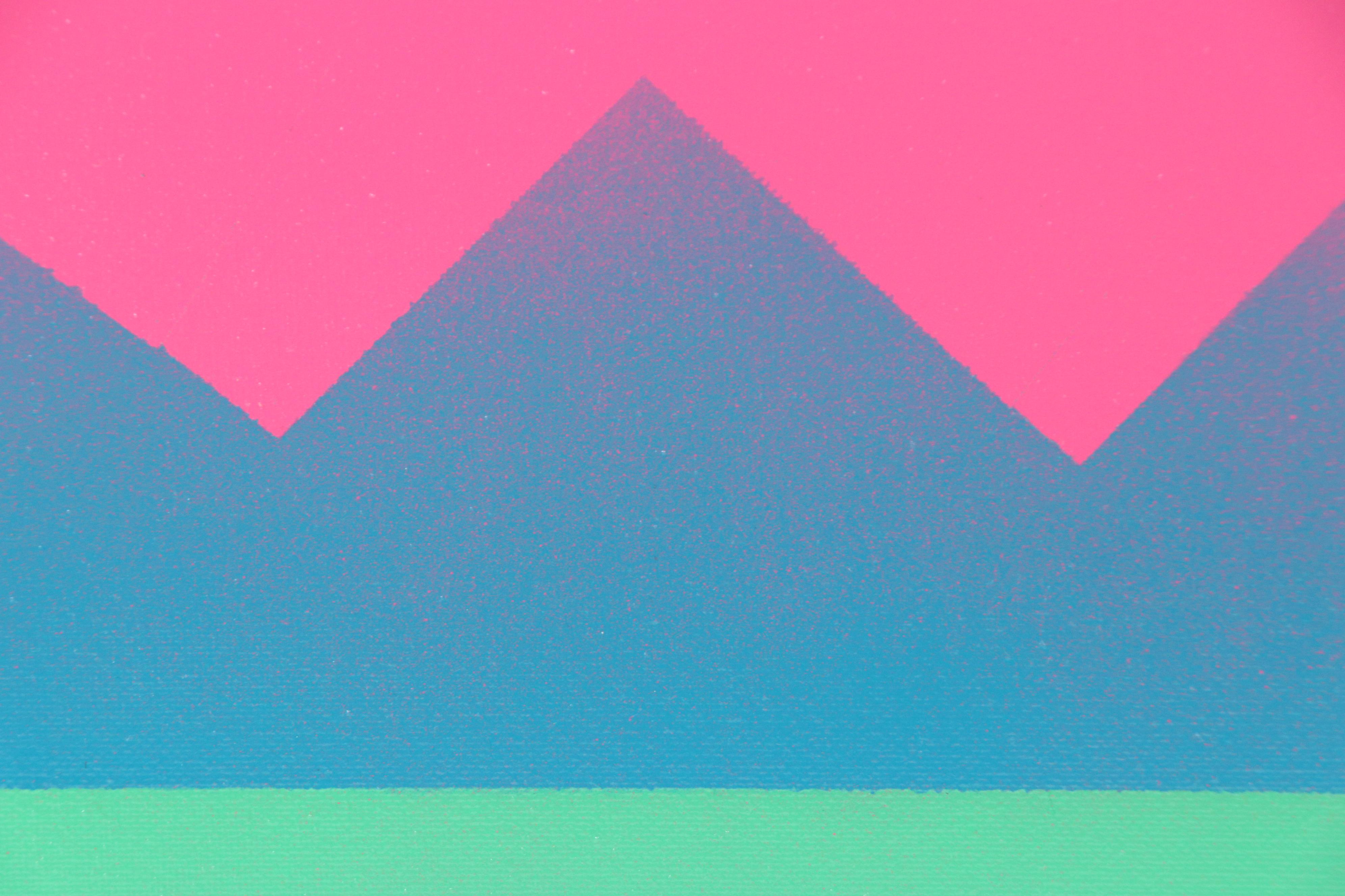 Jason Michael Durham Stylized Landscape Mixed Media Painting "Sunrise...," 2025