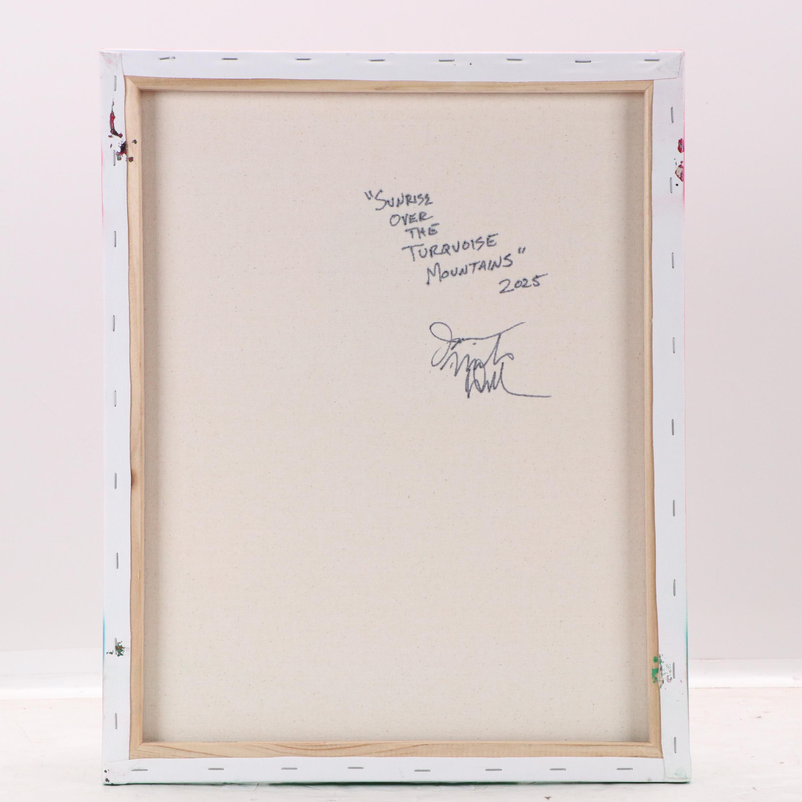 Jason Michael Durham Stylized Landscape Mixed Media Painting "Sunrise...," 2025