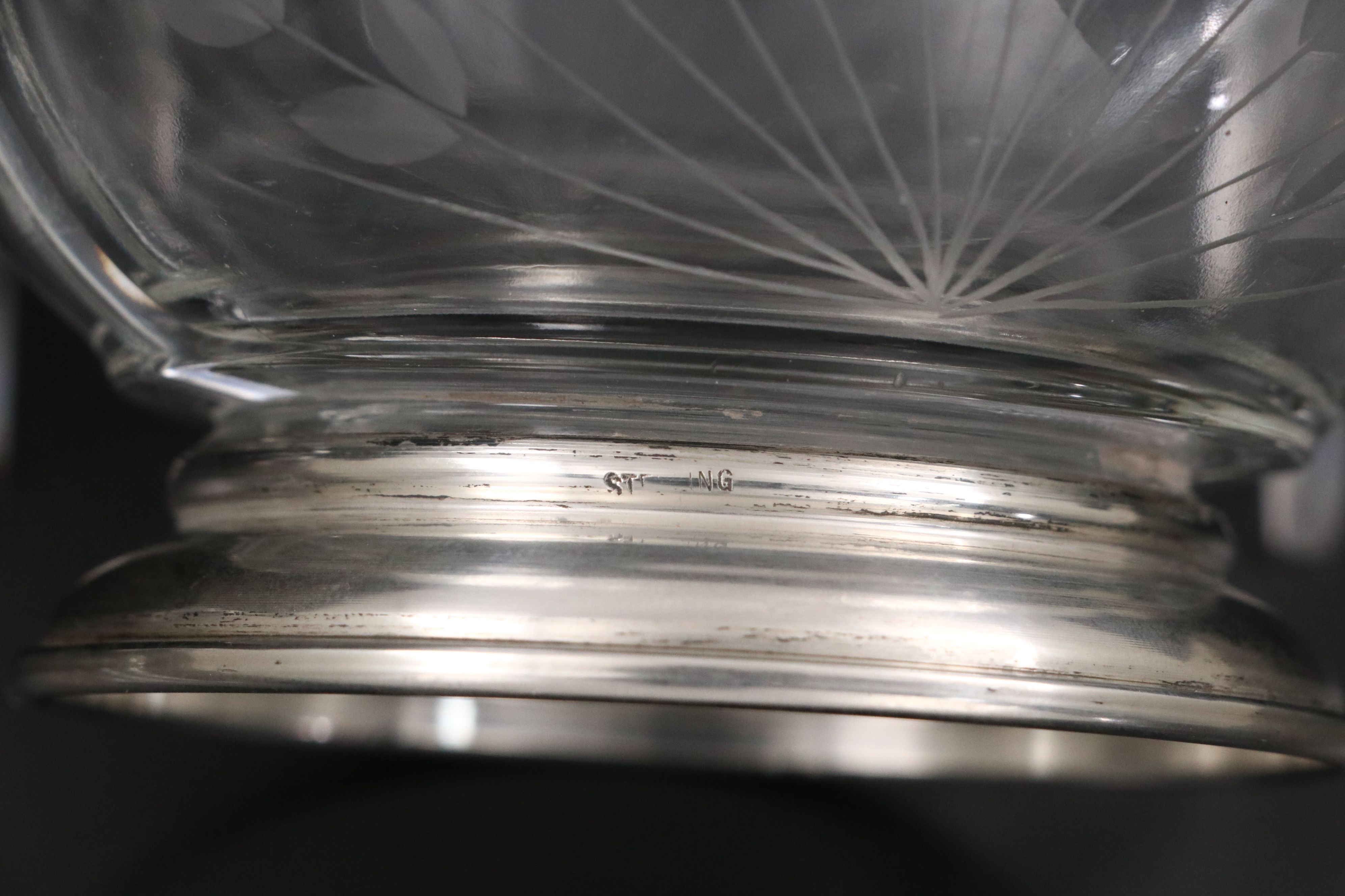 Whiting Cobalt Glass Sterling Salt Cellar with Vase and Other Table Accessories